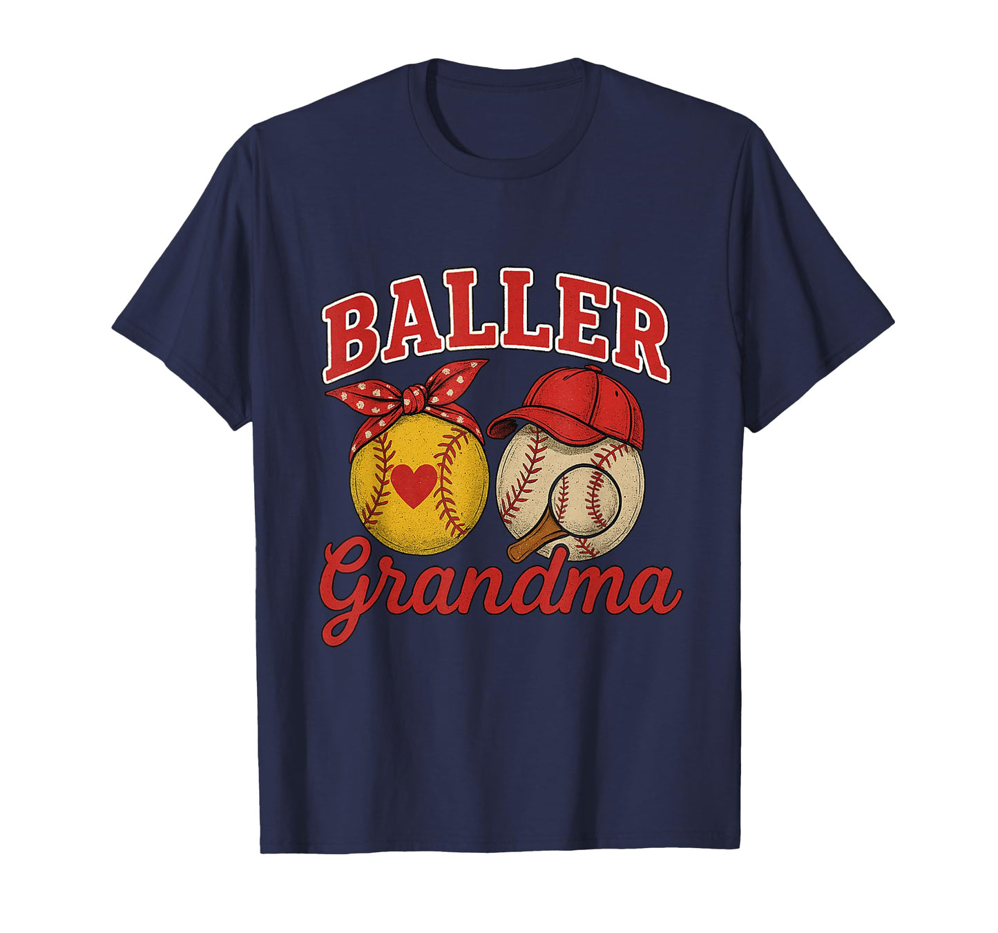 Softball and Baseball Lover Grandma Perfect Mother’s Day T-Shirt
