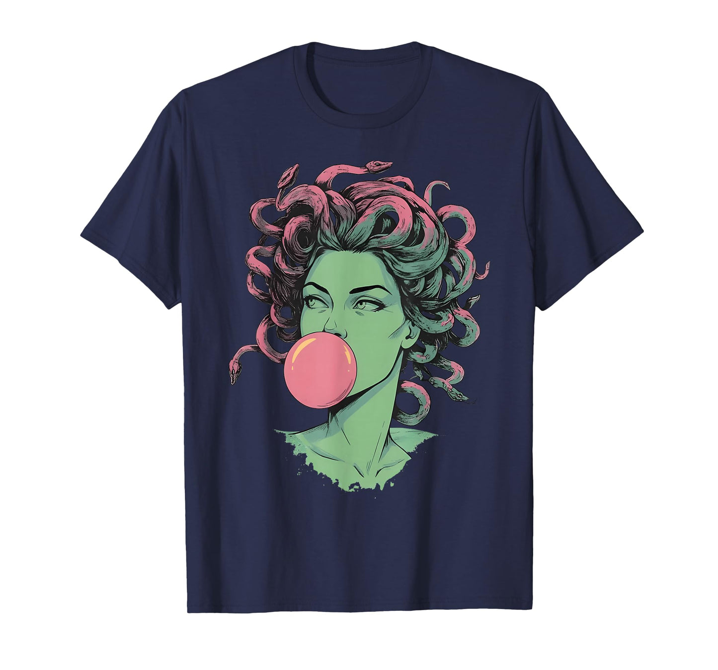 Medusa Bubblegum Mythological Snake Hair Goddess Feminist T-Shirt