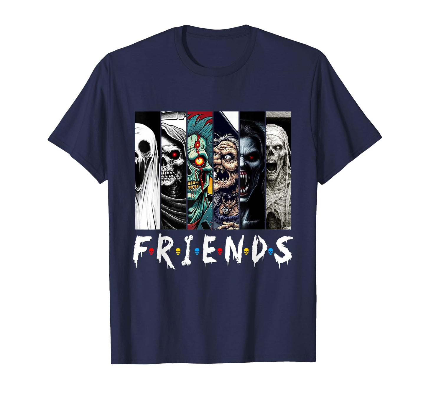 Horror Characters Friend Halloween Family Matching Scary T-Shirt