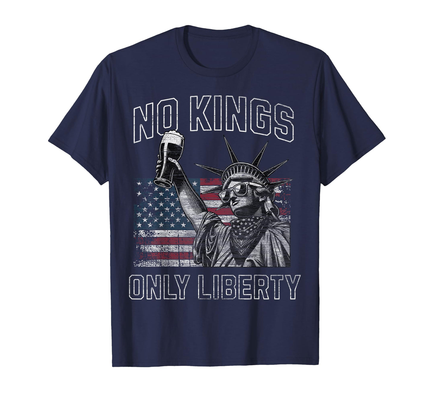 Patriotic American Flag Freedom Liberty No Kings Top T-Shirt