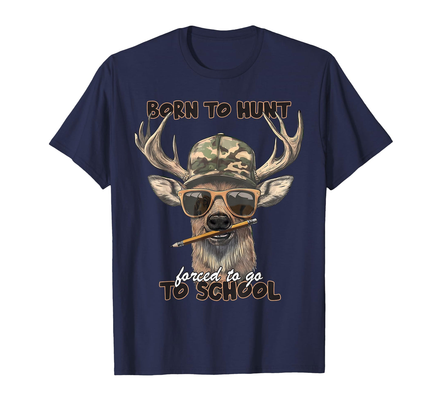 Forced to Go to School Deer Hunting Boy Camo T-Shirt