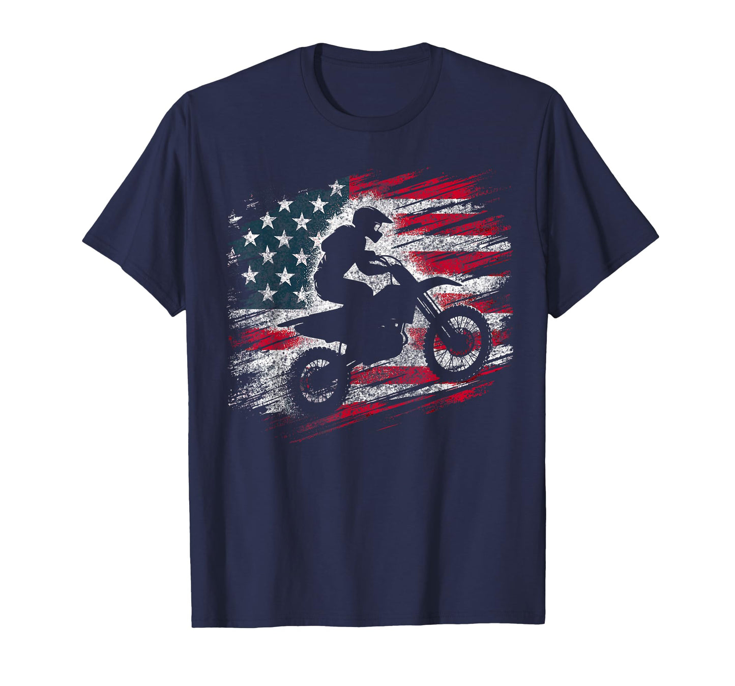 Motocross USA Dirt Bike American Flag T-Shirt