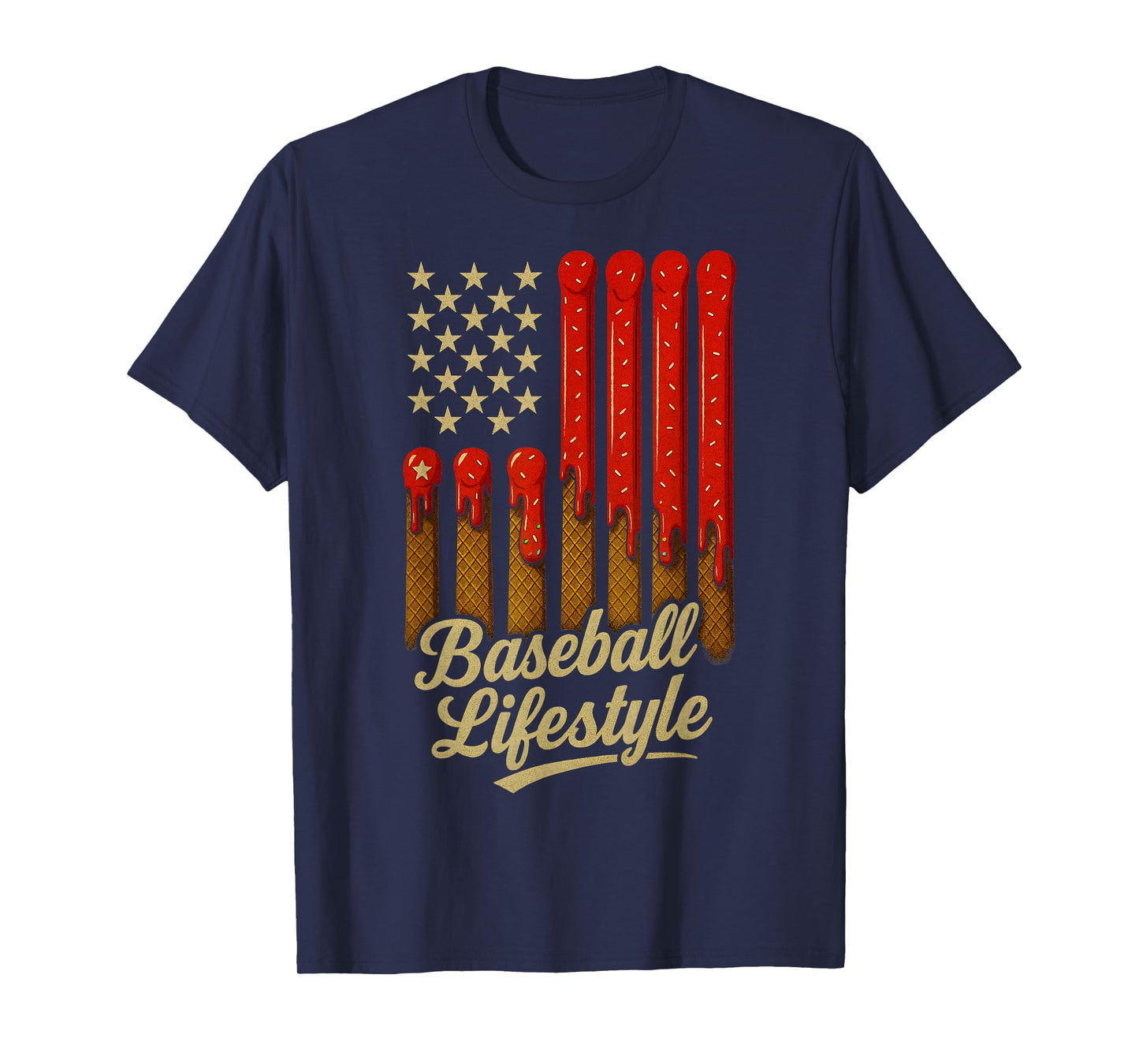Baseball Lifestyle 101 Apparel Youth Baseball Drip Ice Cream T-Shirt