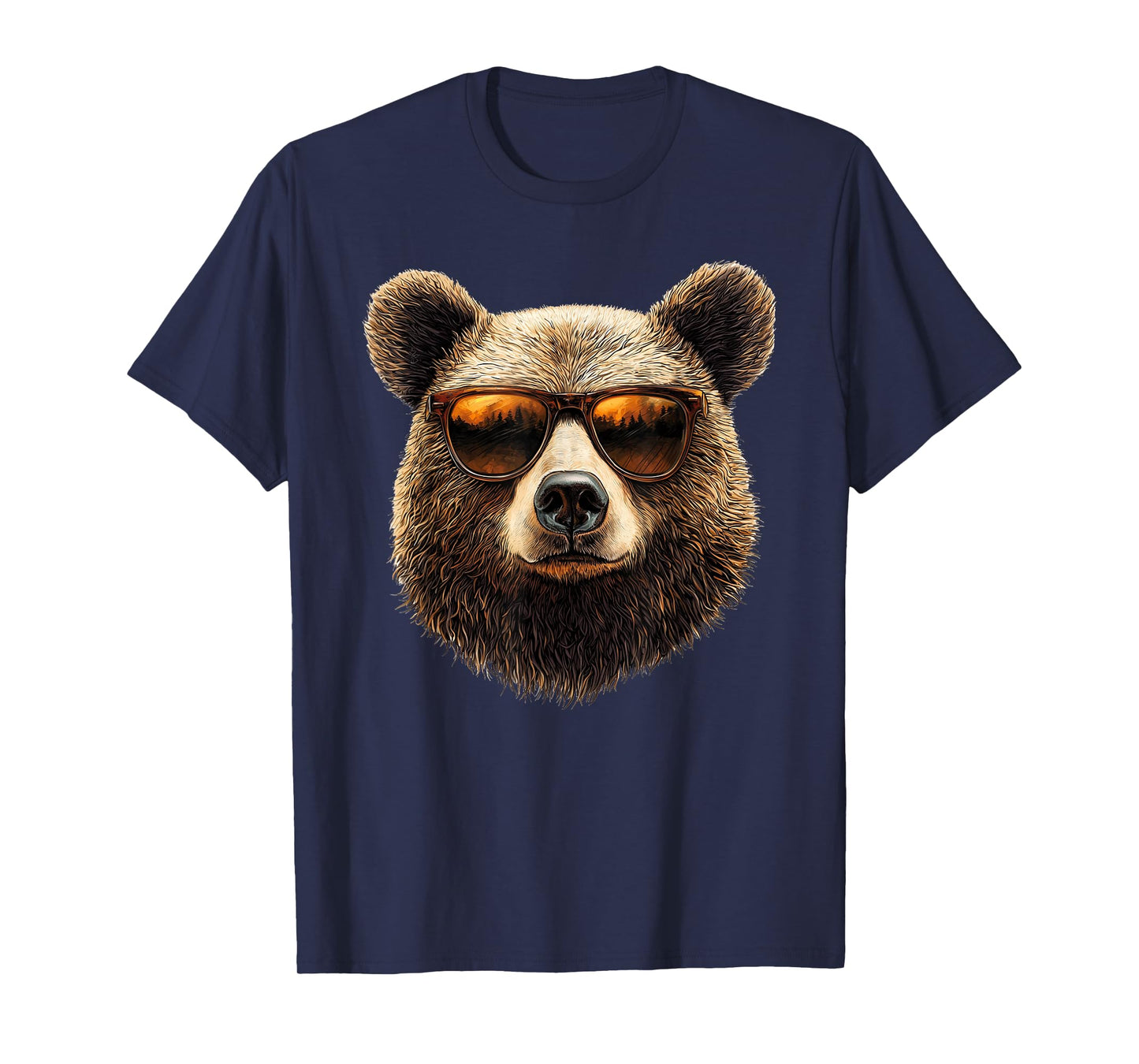 Bear Wearing Sunglasses Funny Graphic T-Shirt