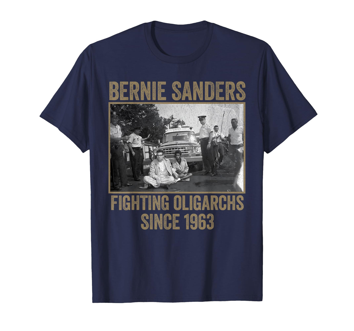 Bernie Fighting Oligarchs 1963 Indivisible No Kings Protest T-Shirt