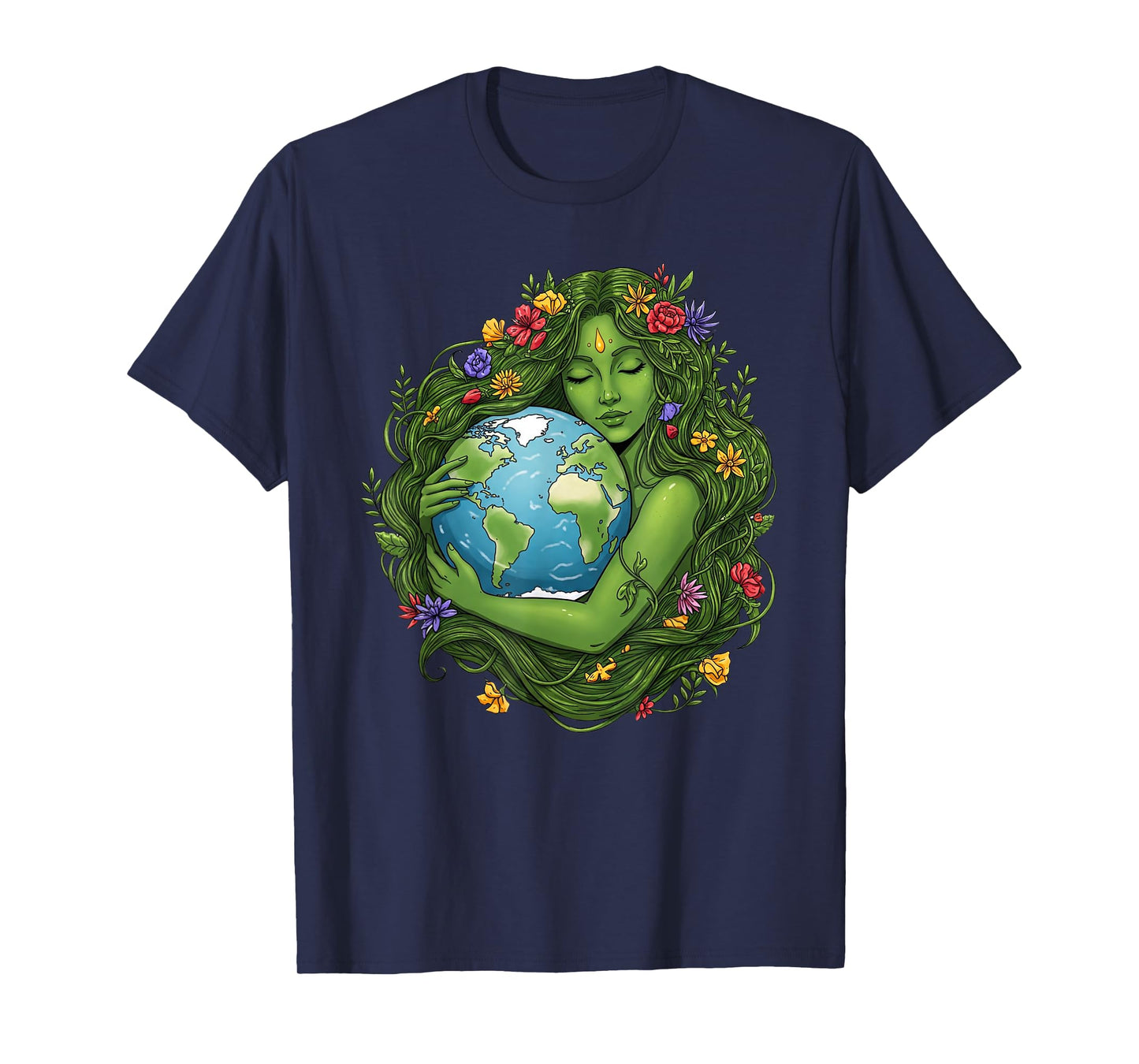 Green Mother Nature Earth Day Planet Earth Mother Women Girl T-Shirt