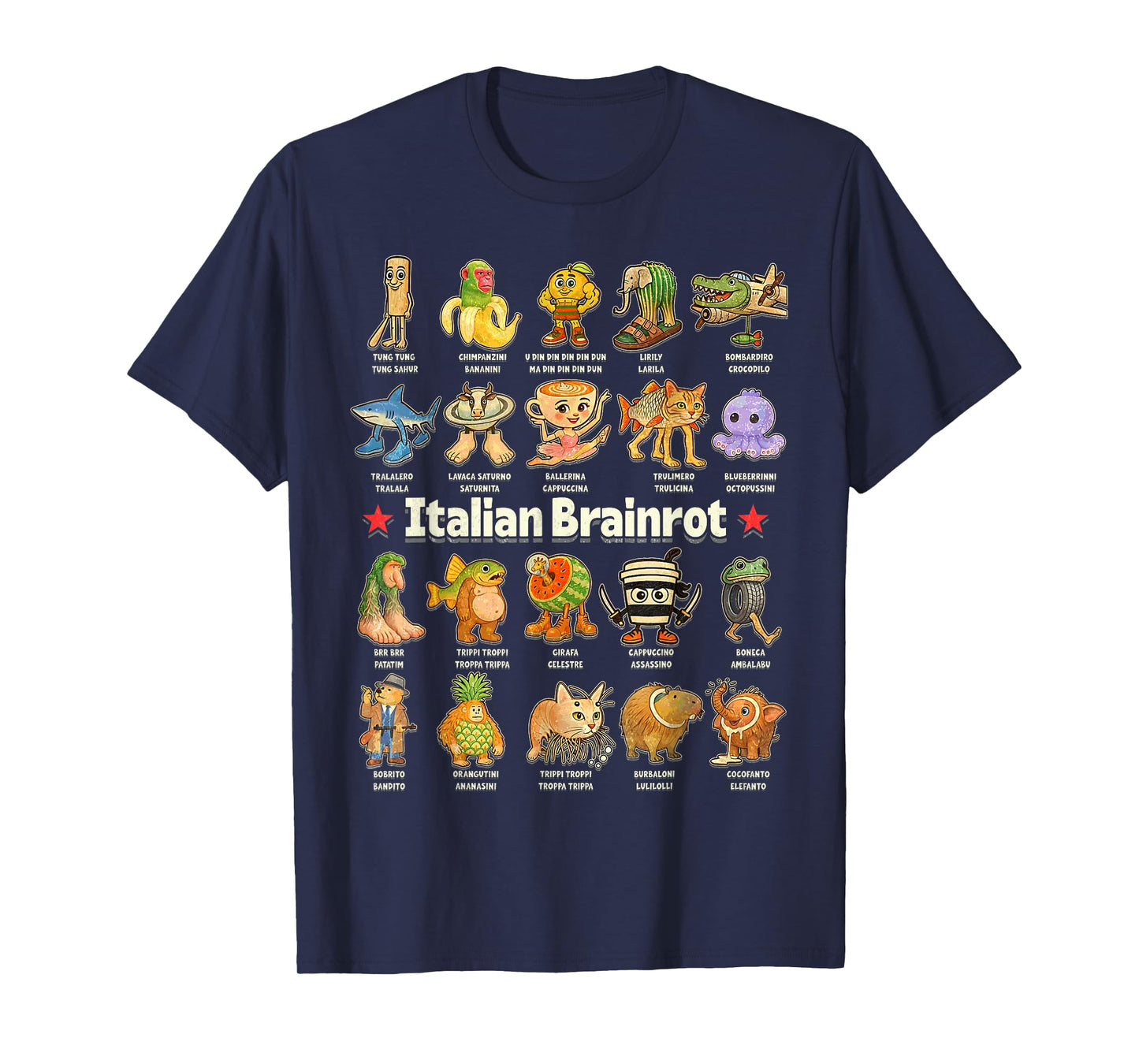 Italian Brain Rot Italian Brainrot Funny Memes T-Shirt