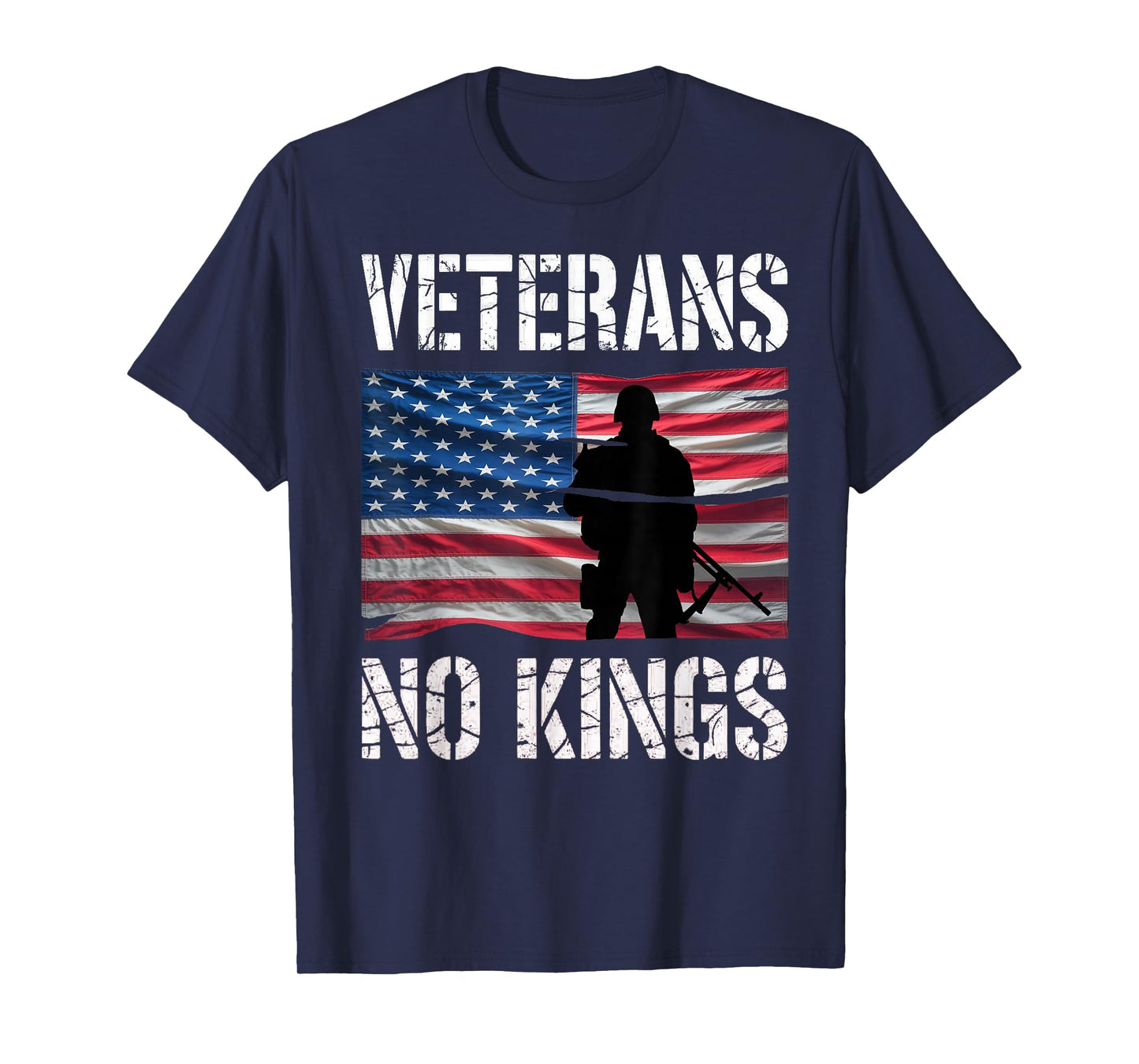 Veterans No Kings Shirt Vintage America Flag Veterans T-Shirt