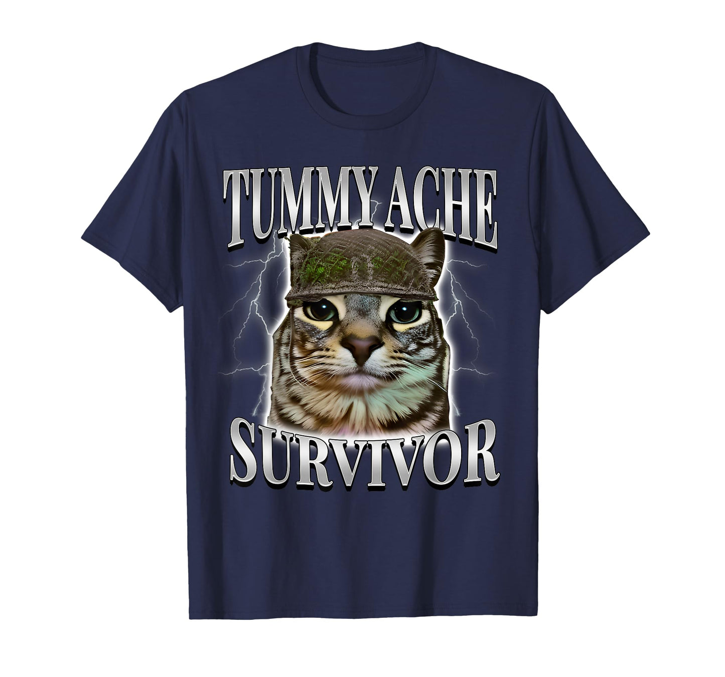 Tummy Ache Survivor Shirt Funny Meme Shirt Funny Cat Humor T-Shirt