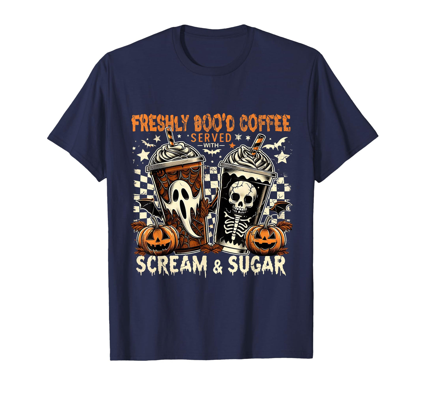 Funny Halloween Ghost Coffee Spooky Drink Coffee Club Art T-Shirt