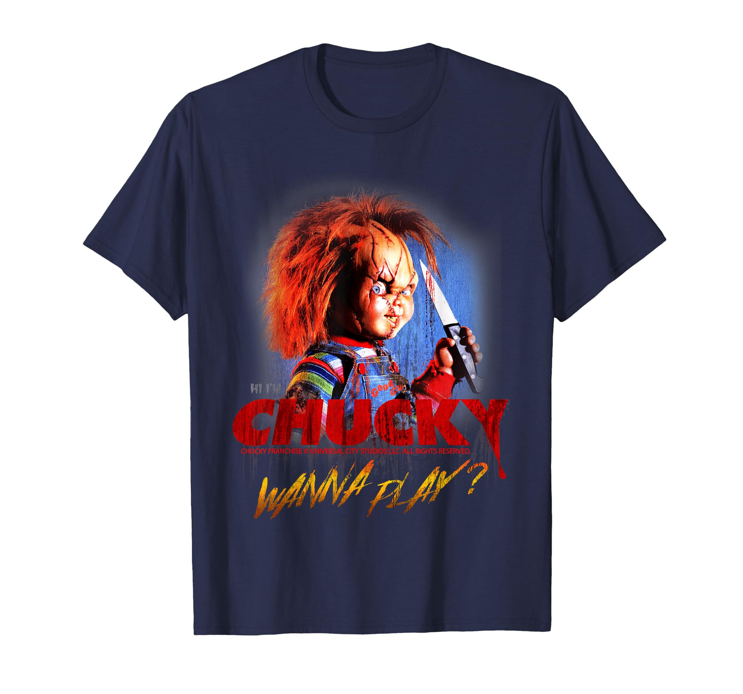 Chucky Halloween Design Wanna Play T-Shirt