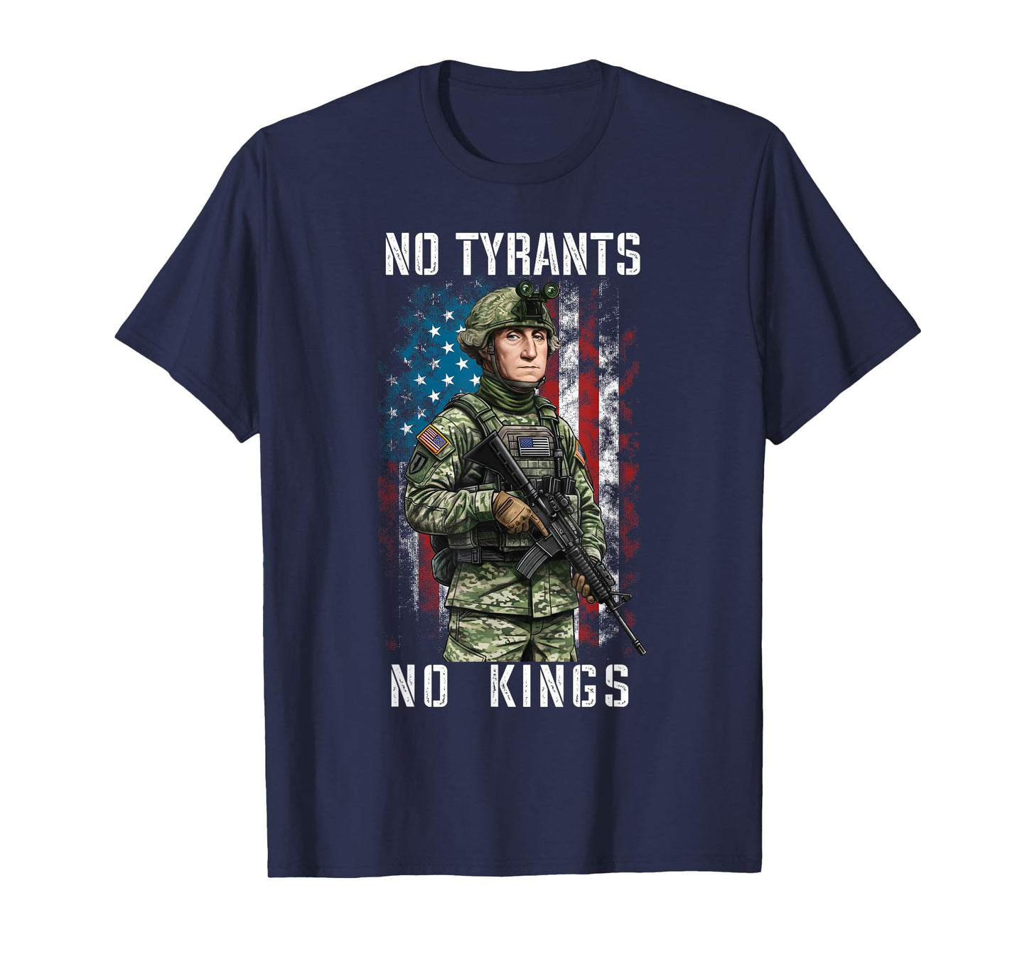 No Tyrants No Kings Patriotic George Washington T-Shirt