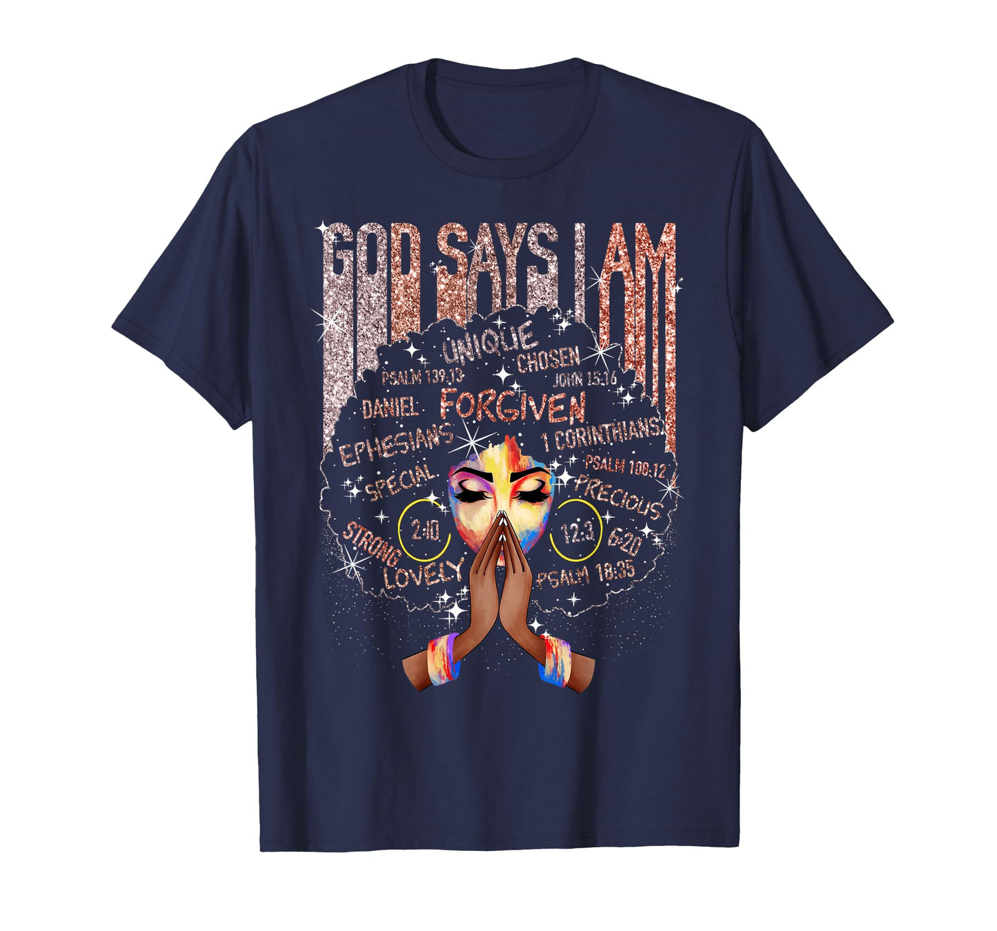 Black Girl God Says I Am Black Melanin History Month Pride T-Shirt