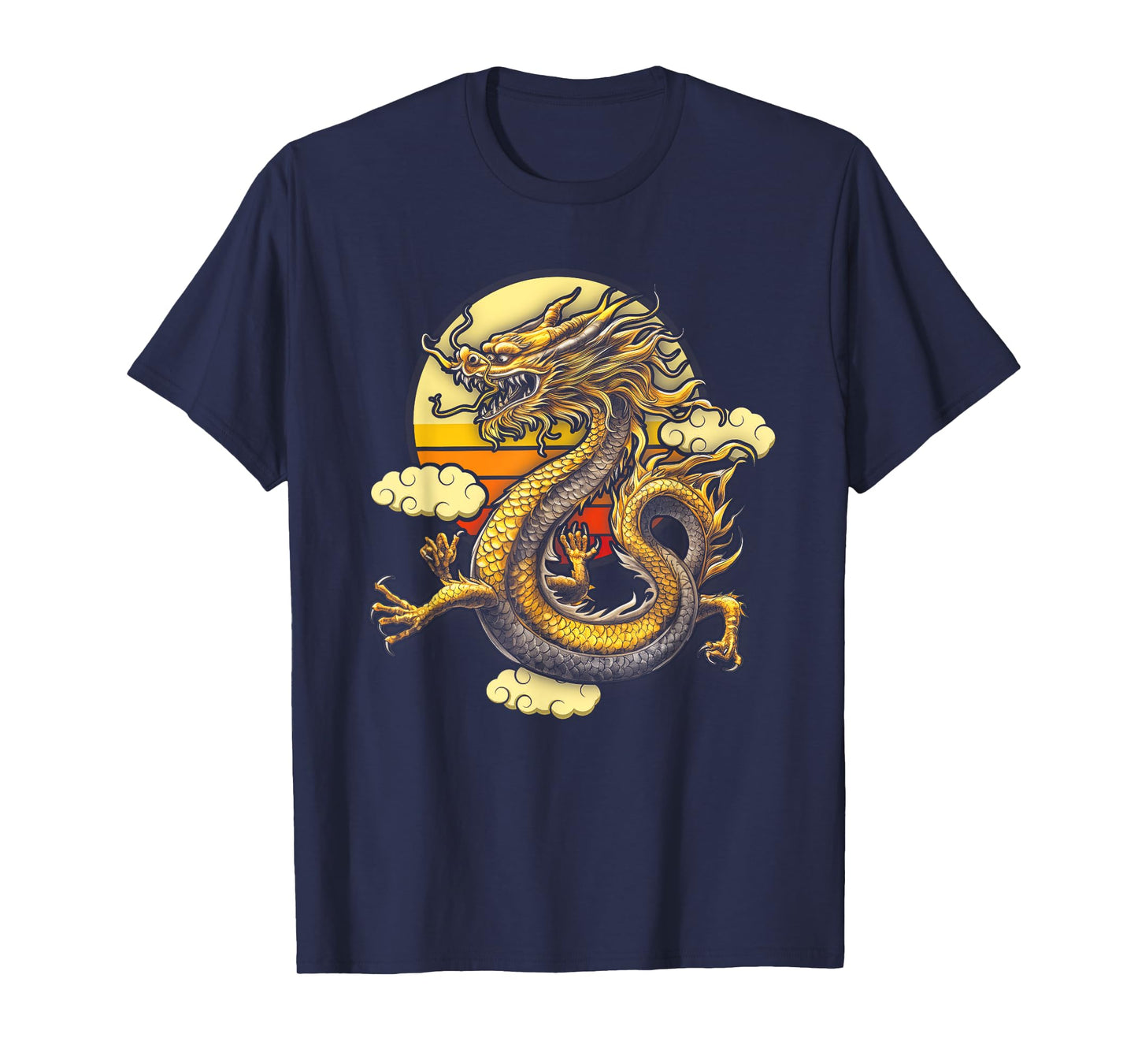 Sunset Traditional Chinese Dragon Symbol Of Power Strength T-Shirt
