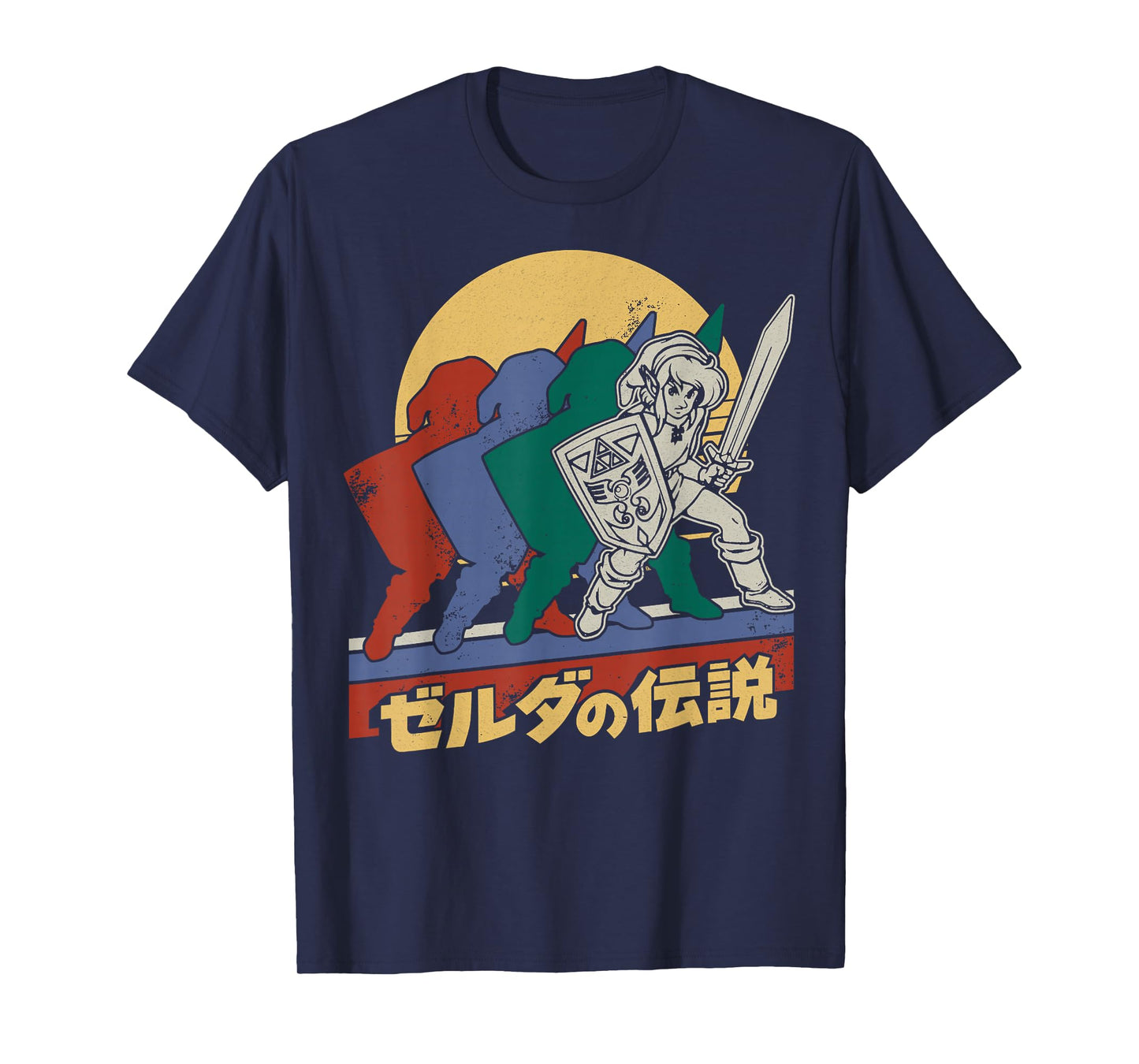The Legend Of Zelda Retro Link Kanji Portrait T-Shirt - Black, Adult, Male, Short Sleeve, T-Shirt, Legend Of Zelda, S