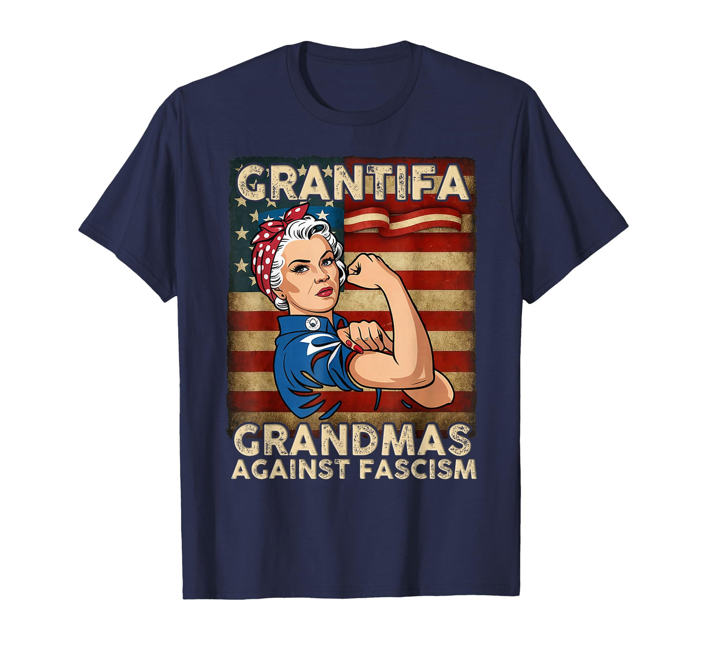Retro Grantifa Grandmas Against Fascism Flag Resist No Kings T-Shirt