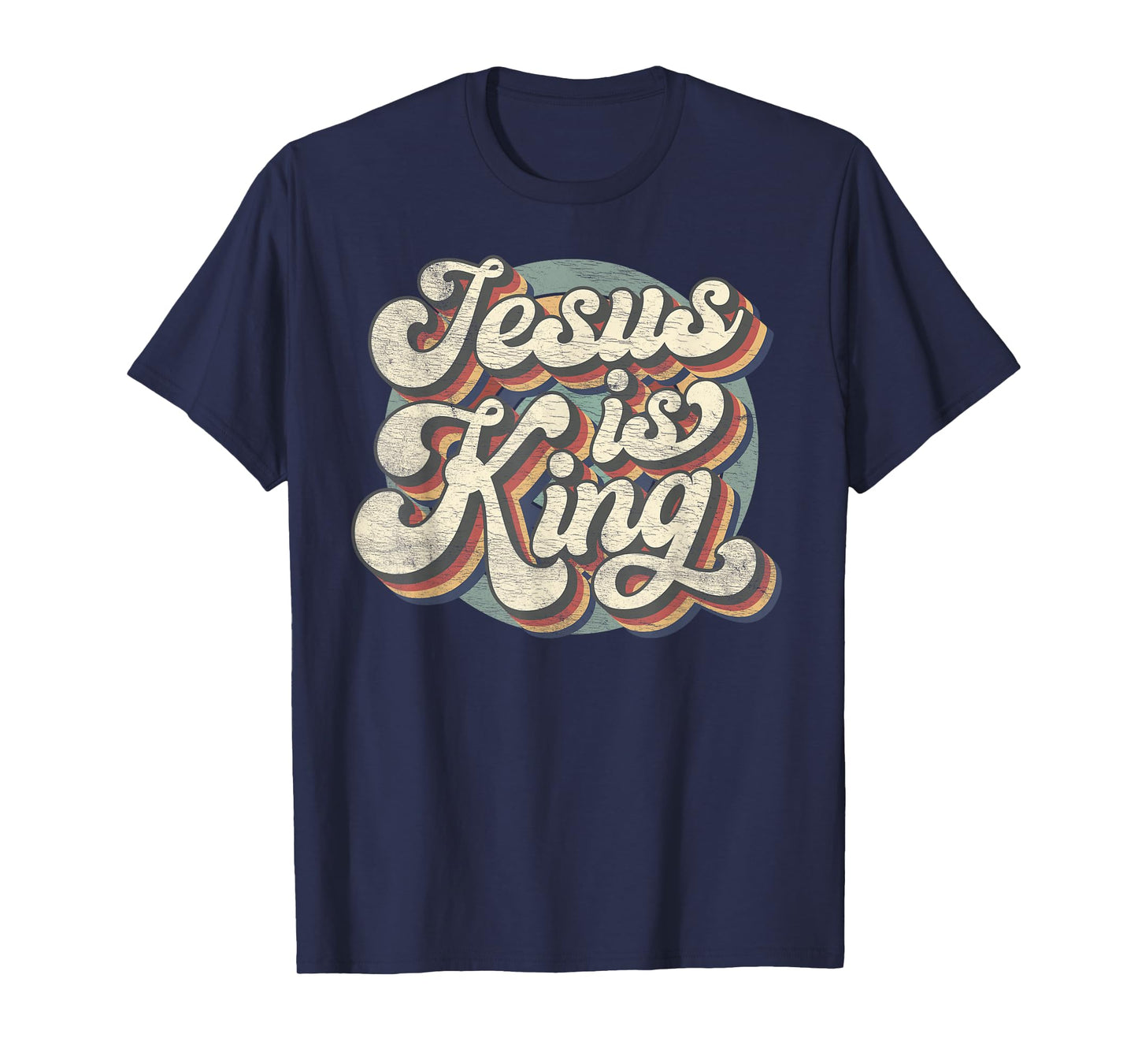 Retro Jesus Is King Christian Bible Religious Mens Womens T-Shirt