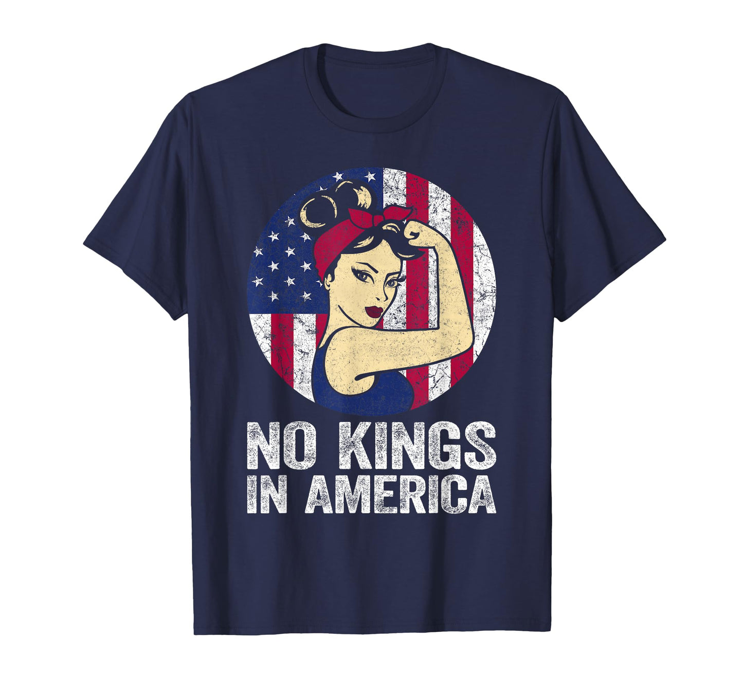 No Kings Tee Rosie USA Flag No King in America T-Shirt