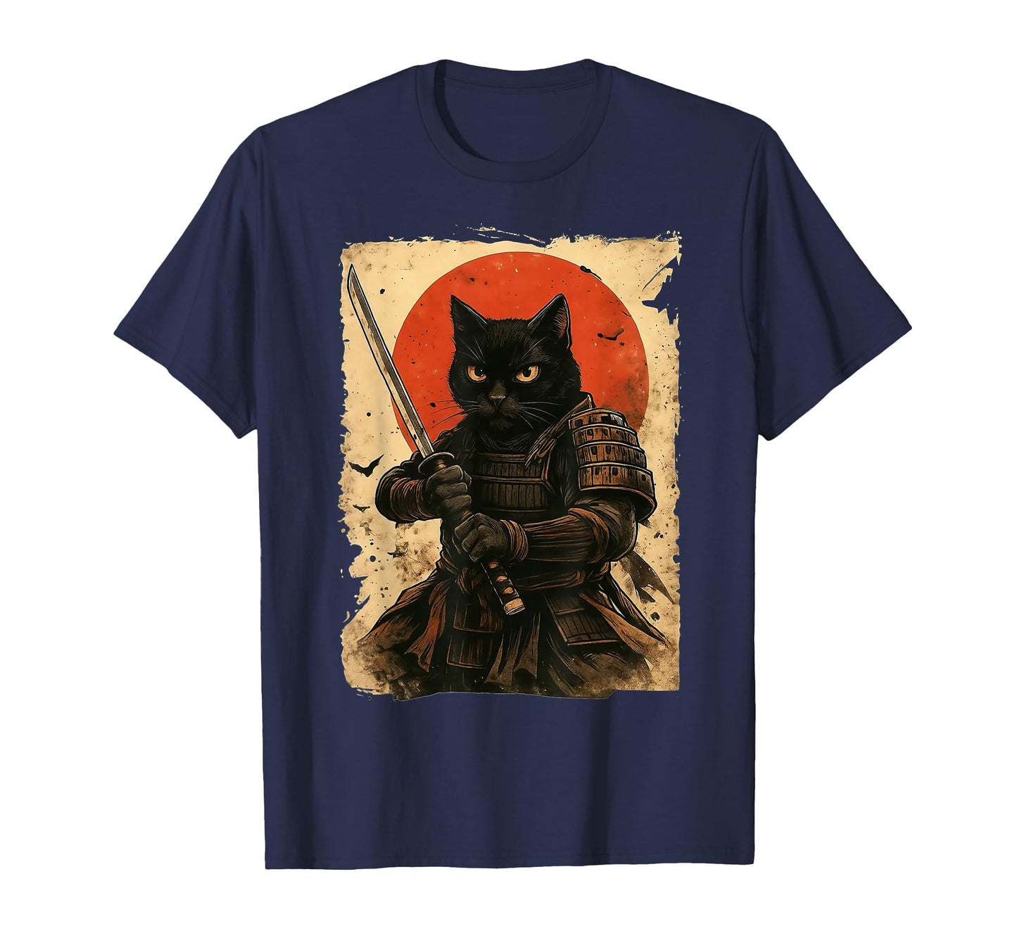 Cat Samurai Vintage Japanese Warrior T-Shirt