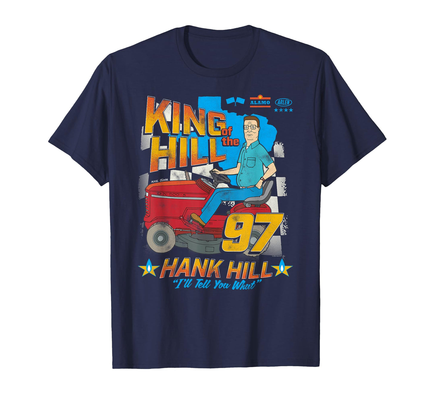 King of the Hill Hank Hill Mower Racing '97 Cartoon T-Shirt
