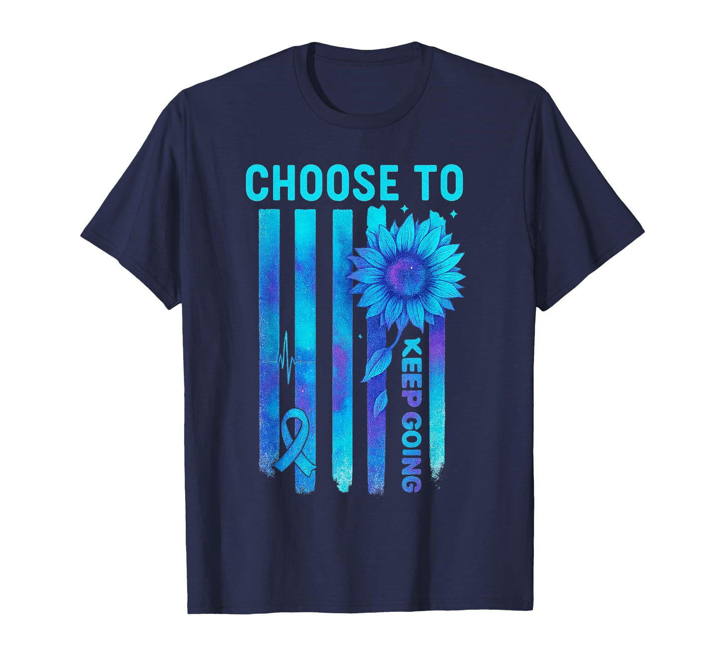 Choose to Keep Going US Flag Suicide Awareness Quote T-Shirt