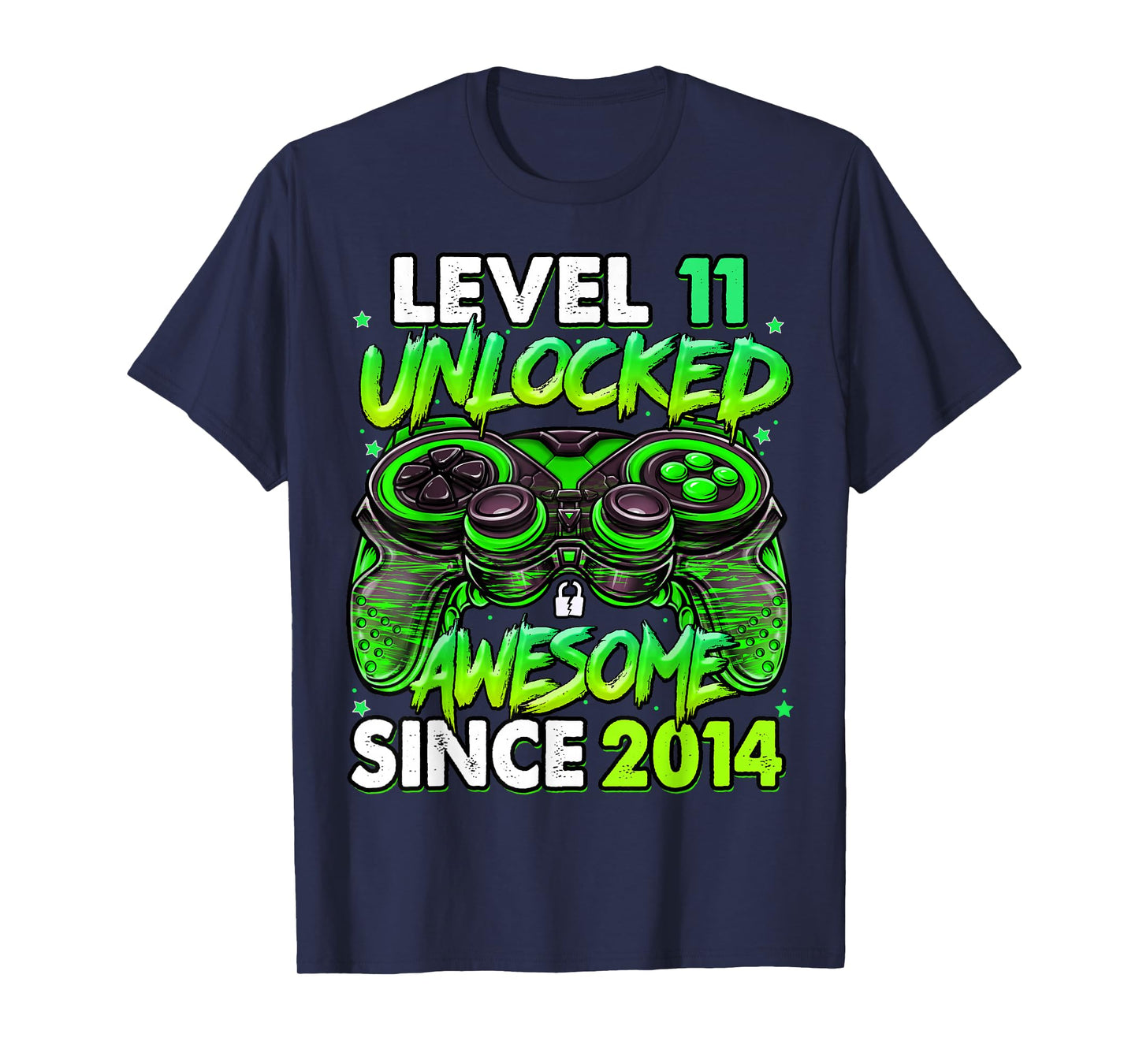 Level 11 Unlocked Awesome Since 2014 11th Birthday Gaming T-Shirt