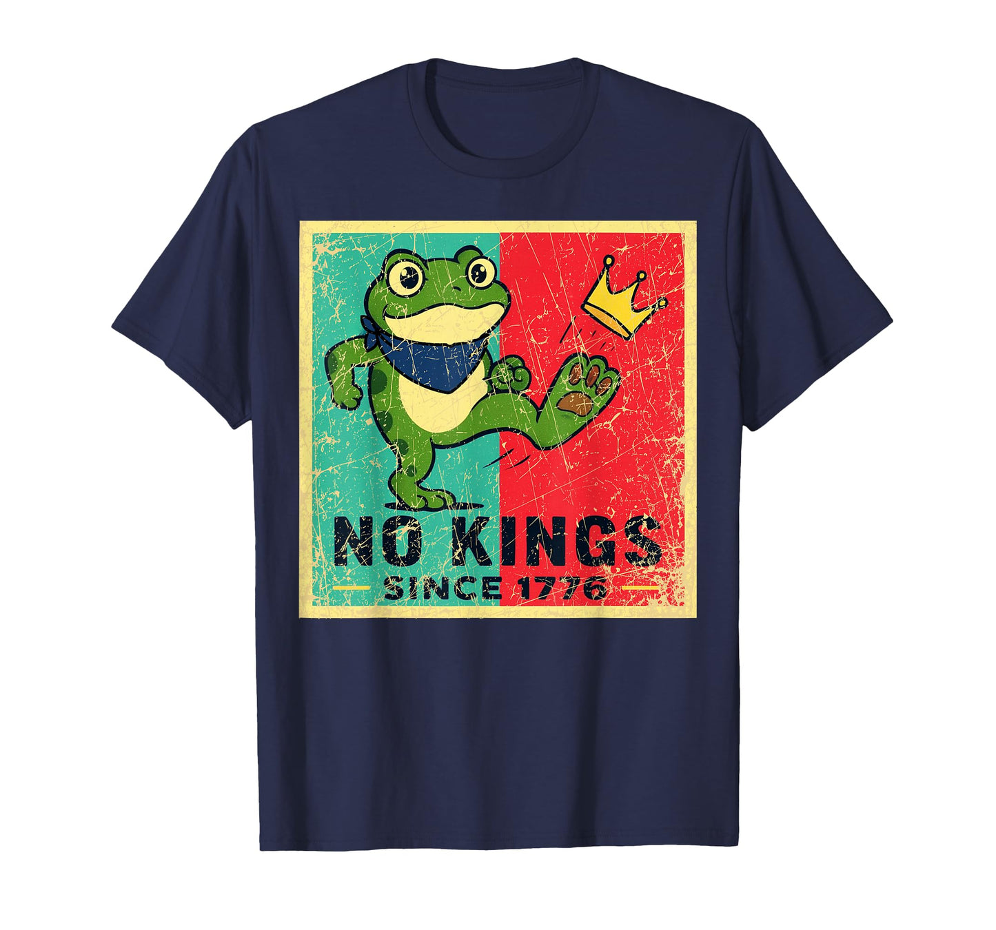 No Kings Portland Frog Design Since 1776 Vintage Style T-Shirt