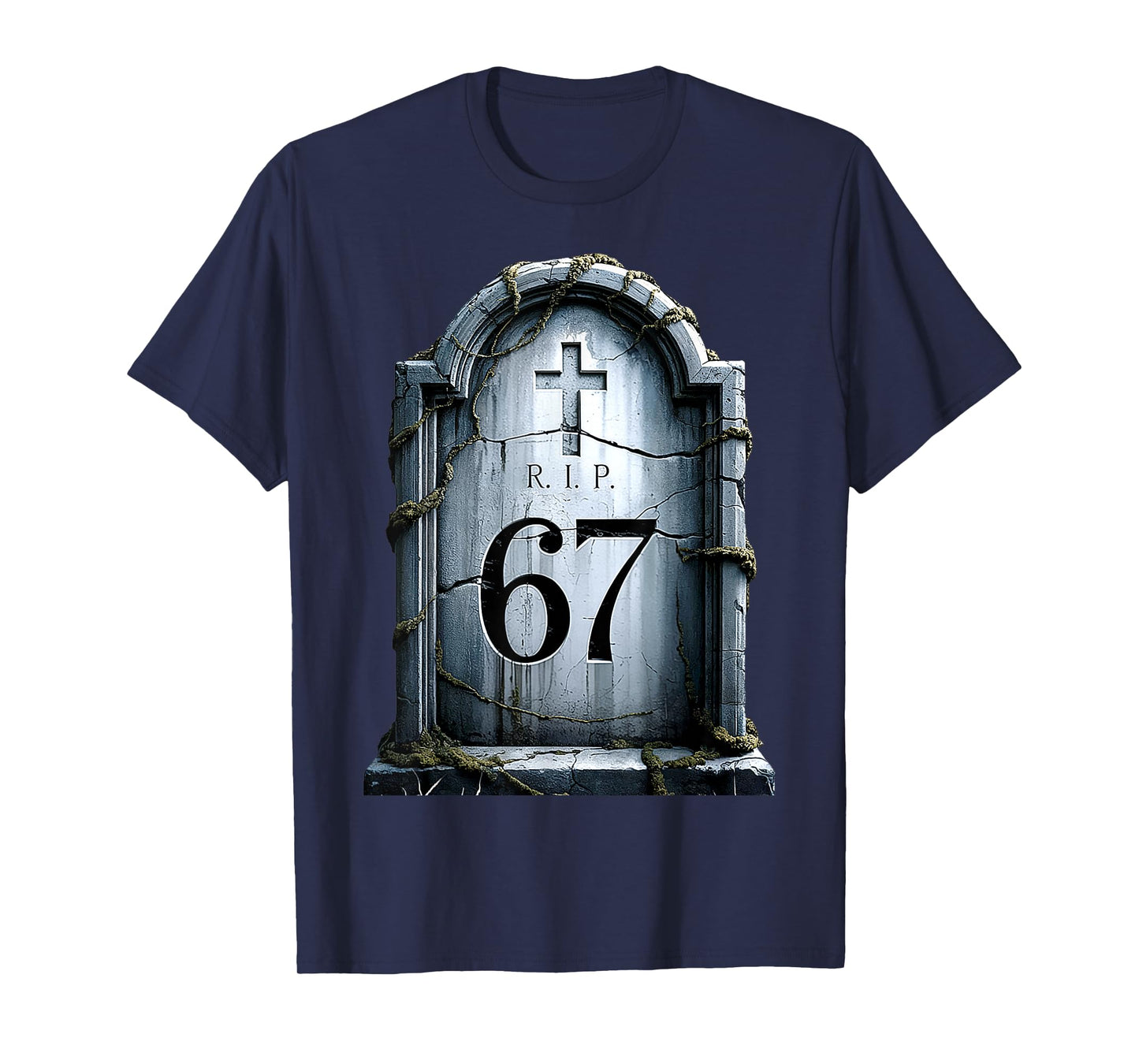 Six Seven Gravestone 67 RIP Tombstone Halloween T-Shirt