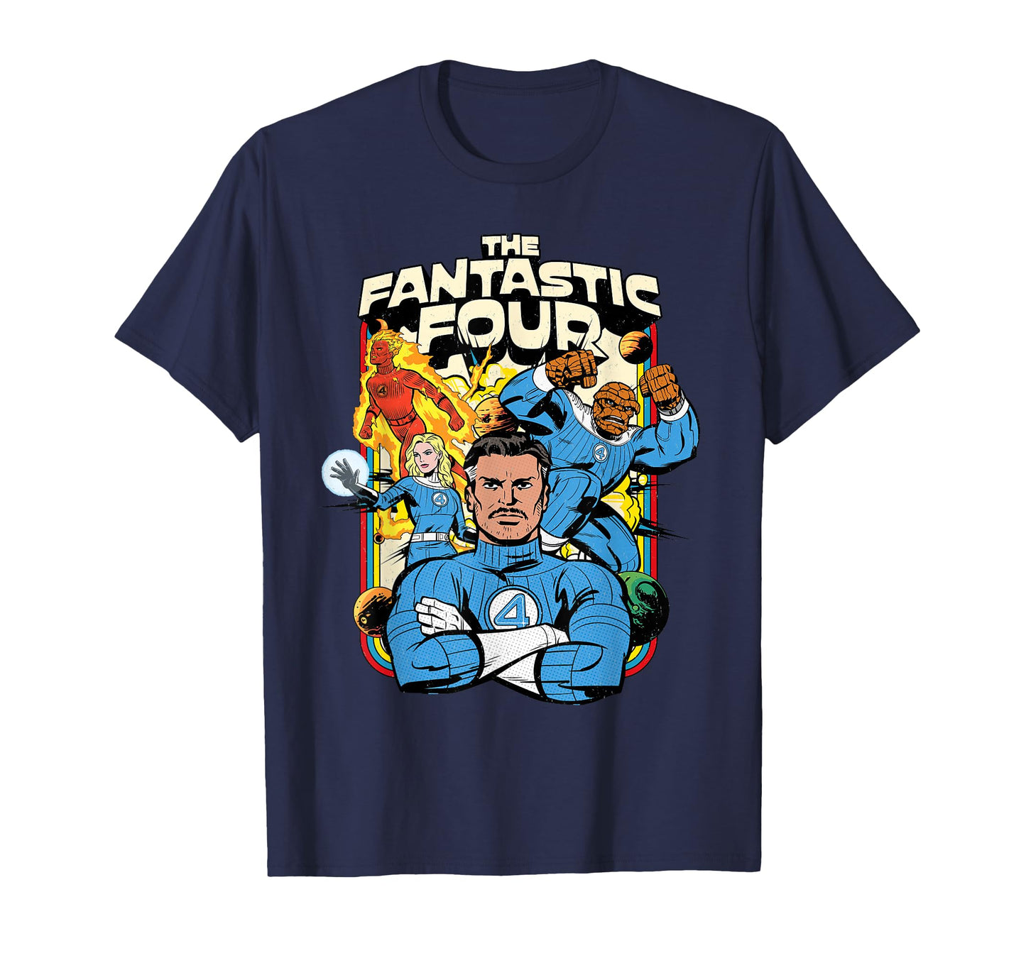Marvel The Fantastic Four: First Steps Retro Planets Team T-Shirt
