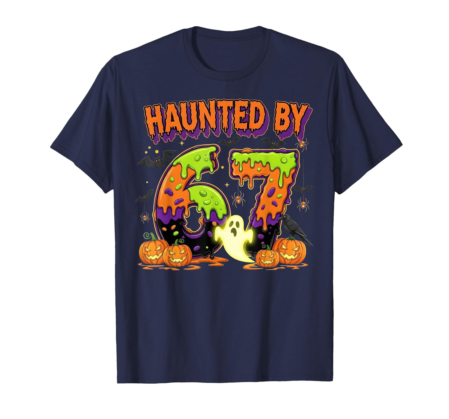Haunted by 6-7 Retro Halloween 67 Ghost Pumpkin Funny Kids T-Shirt