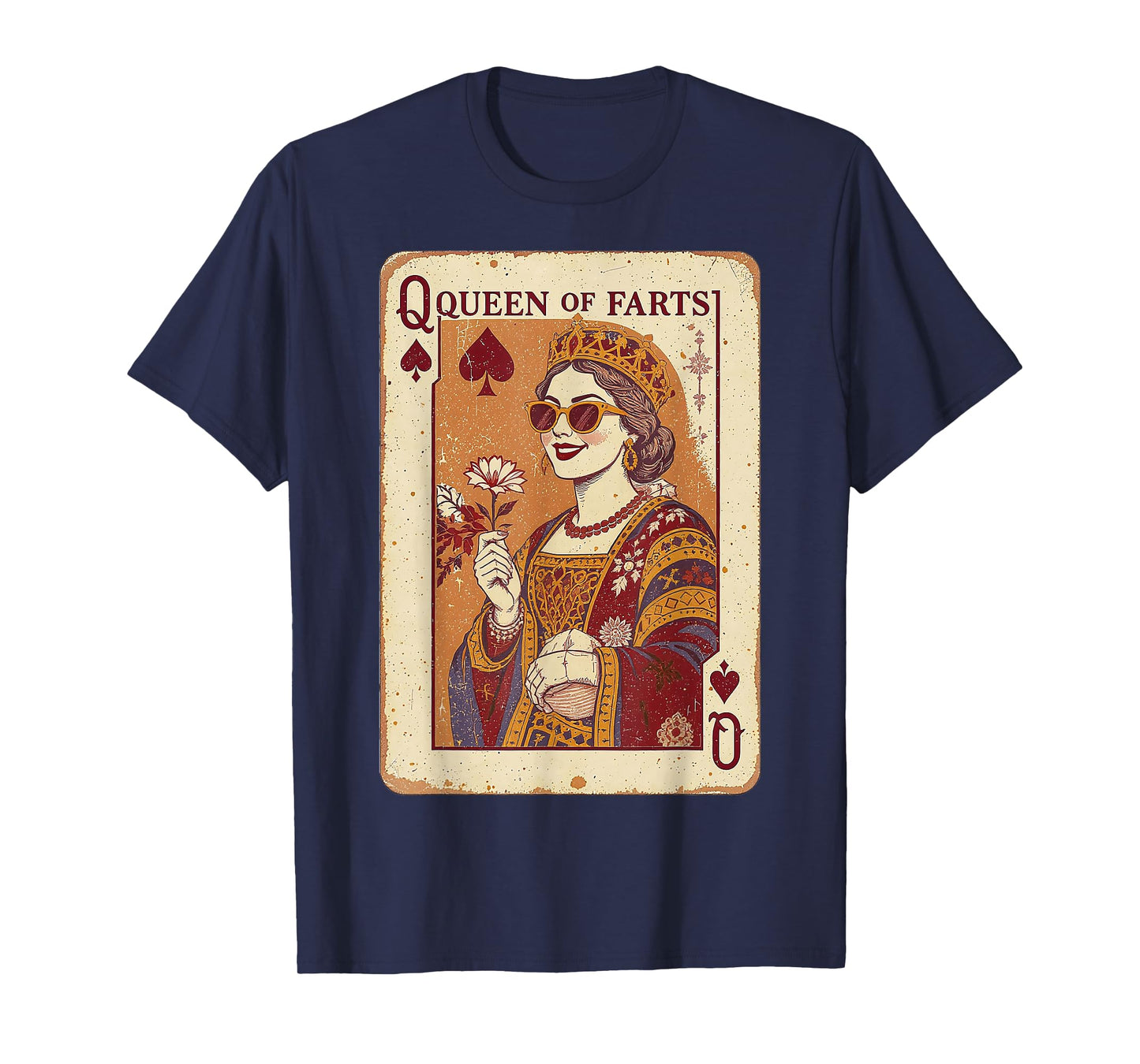 Queen of Farts Funny Fart Queen Sarcastic Humor Card Retro T-Shirt