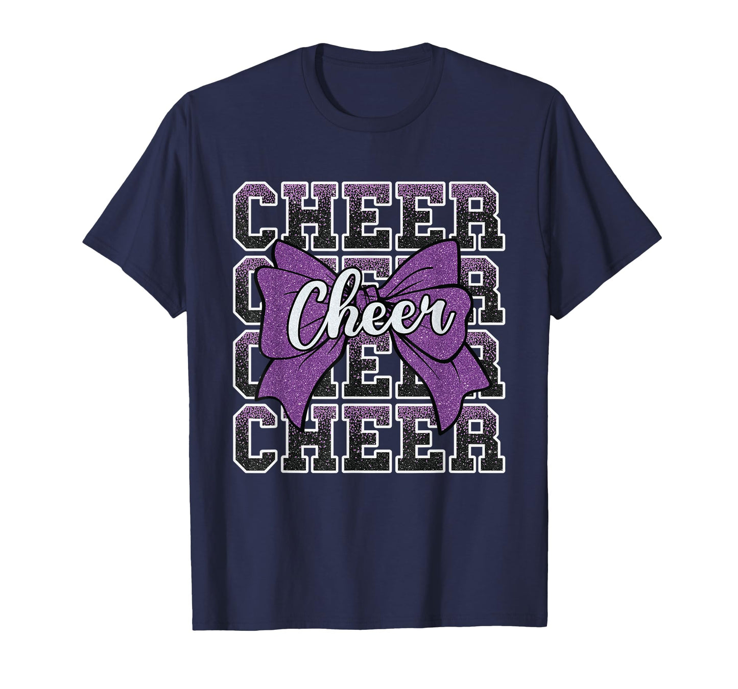 Coquette Cheer Bow Sport Cheerleader Cheerleading Purple T-Shirt