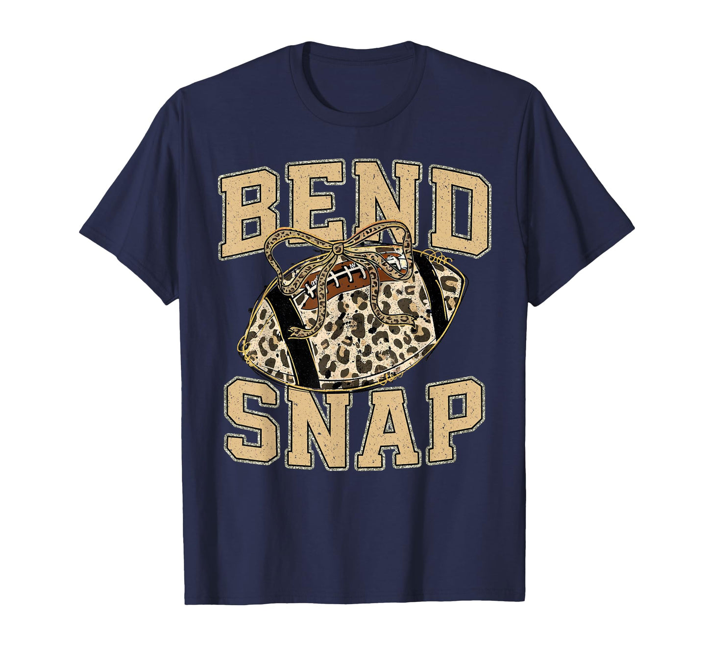 Bend & Snap Leopard Football Coquette Bow Game Day Touchdown T-Shirt