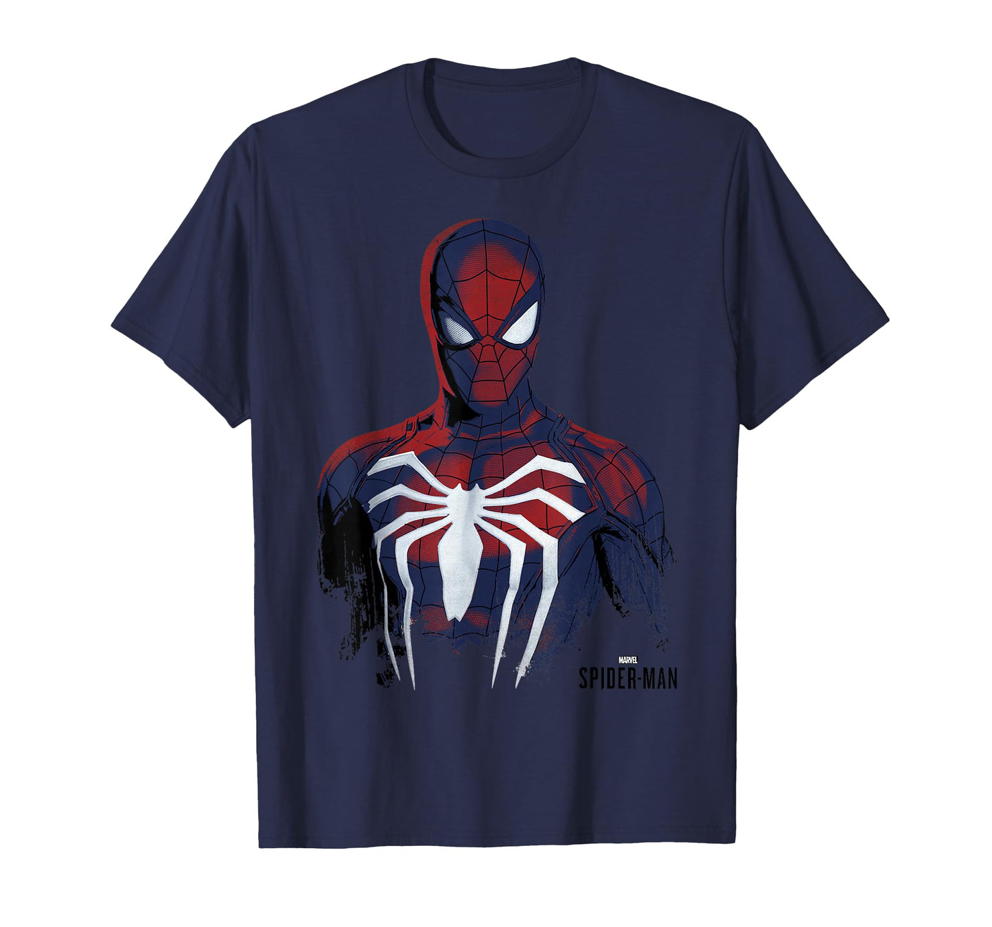 Marvel Spider-Man Game Painted Grunge Portrait T-Shirt