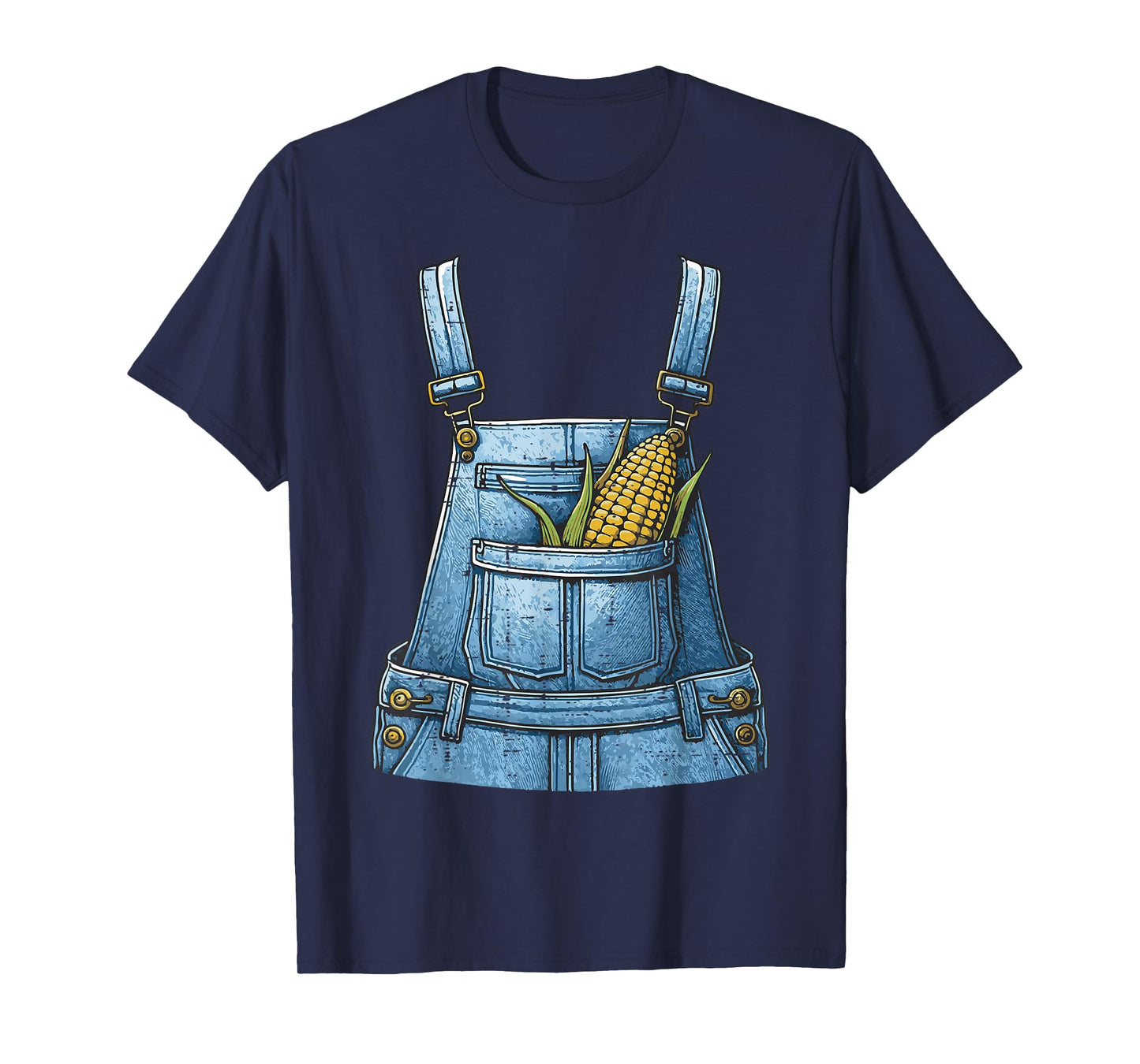 Halloween Overalls Corn Farm Costume Farmer Men Women Kids T-Shirt