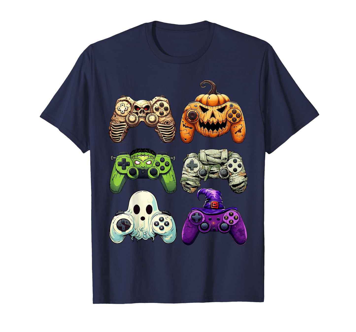 Halloween Skeleton Zombie Gaming Controllers Mummy Boys Kids T-Shirt