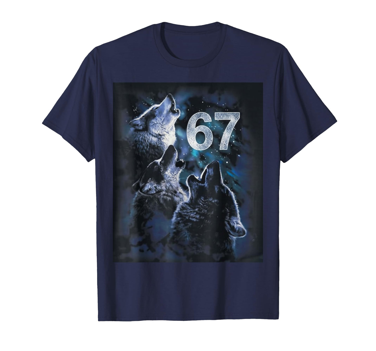Wolf Howling at The Moon 67 T-Shirt 6 7 Halloween 67 Wolf 67 T-Shirt