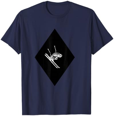 Downhill Ski Black Diamond T-Shirt - T-Shirt | Navy