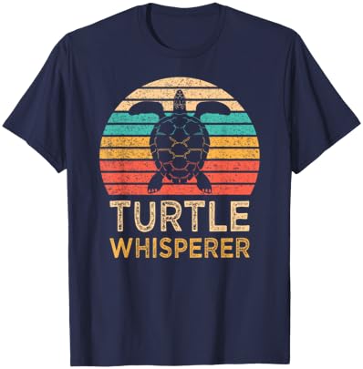 Turtle Whisperer Sea Turtles Lover Vintage Sunset T-Shirt - T-Shirt | Navy