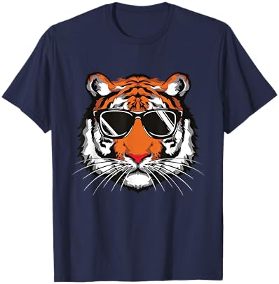 Cool Tiger Sunglasses Vintage Bengal Tiger Lovers T-Shirt - T-Shirt | Navy