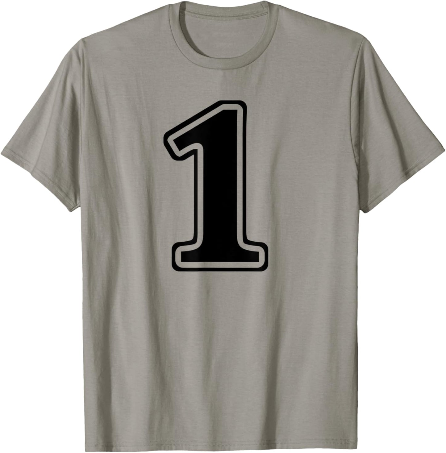 White 1 Number One Team Birthday Sport Uniform T-Shirt - T-Shirt | Sand