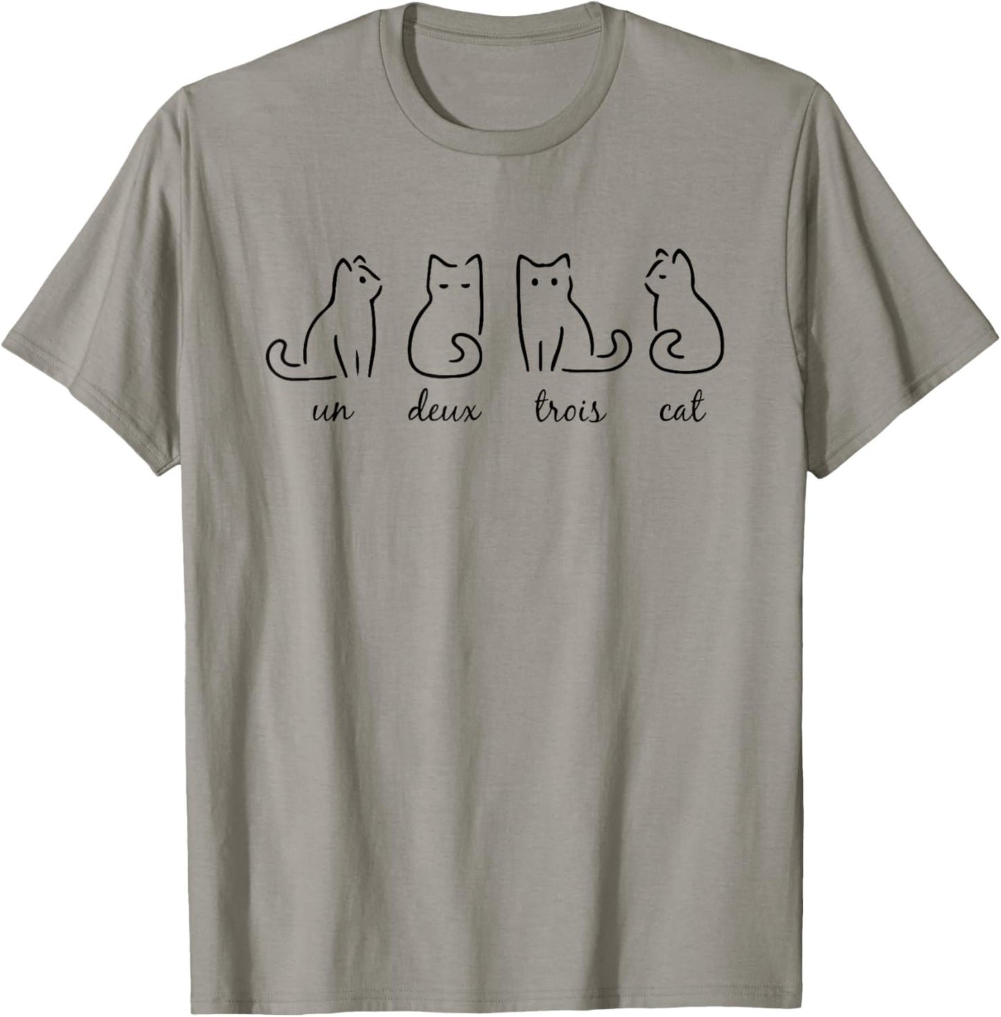 Un Deux Trois Cat Cute Kitten Funny French Cat lover Women Girls Kids T-Shirt - T-Shirt | Sand