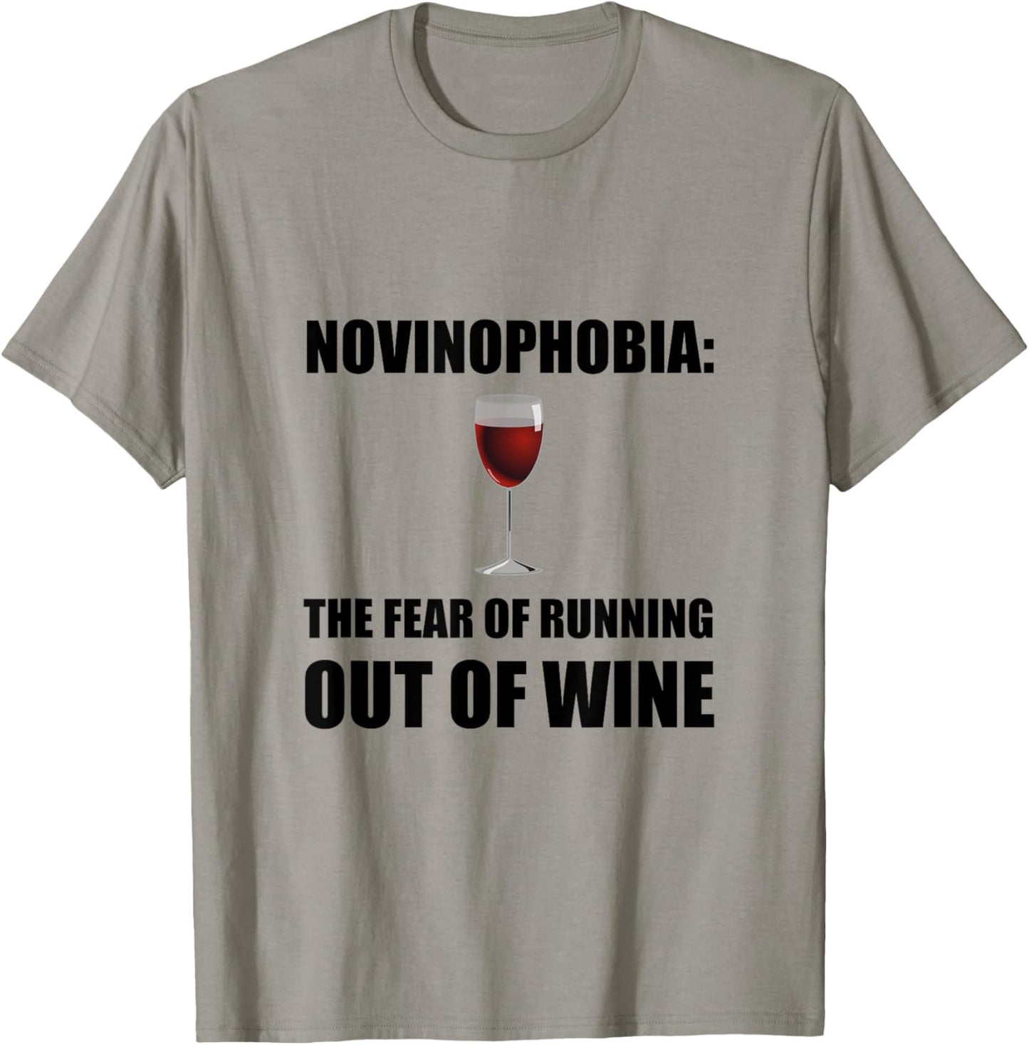 Novinophobia Wine Funny T-Shirt - T-Shirt | Sand
