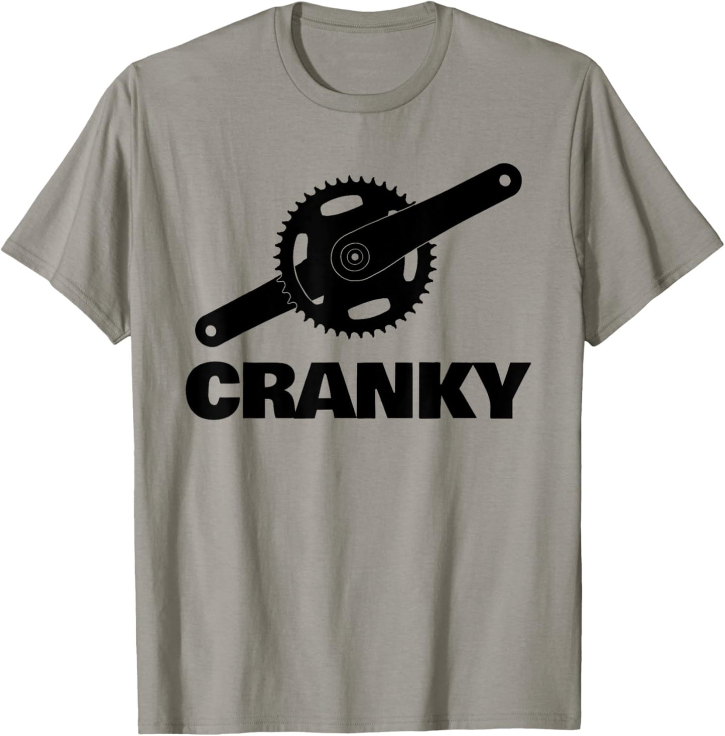 Cranky funny Bicycle Lover pun with Bicycle Crank T-Shirt - T-Shirt | Sand