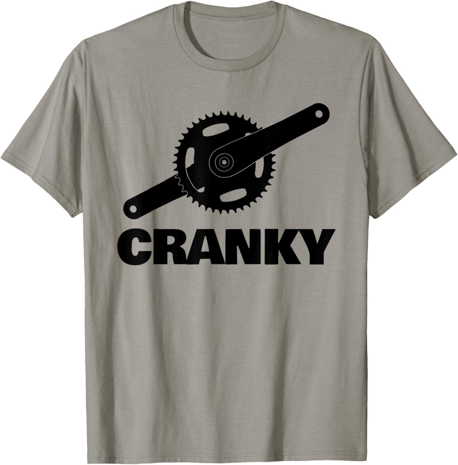 Cranky funny Bicycle Lover pun with Bicycle Crank T-Shirt - T-Shirt | Sand