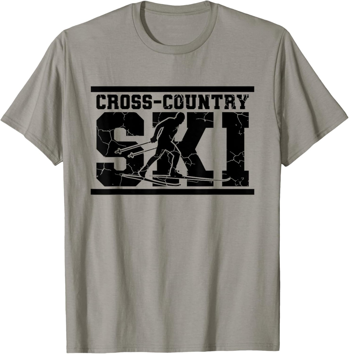 Retro Graphic Cross Country Skiing Winter Sports Biathlon T-Shirt - T-Shirt | Sand