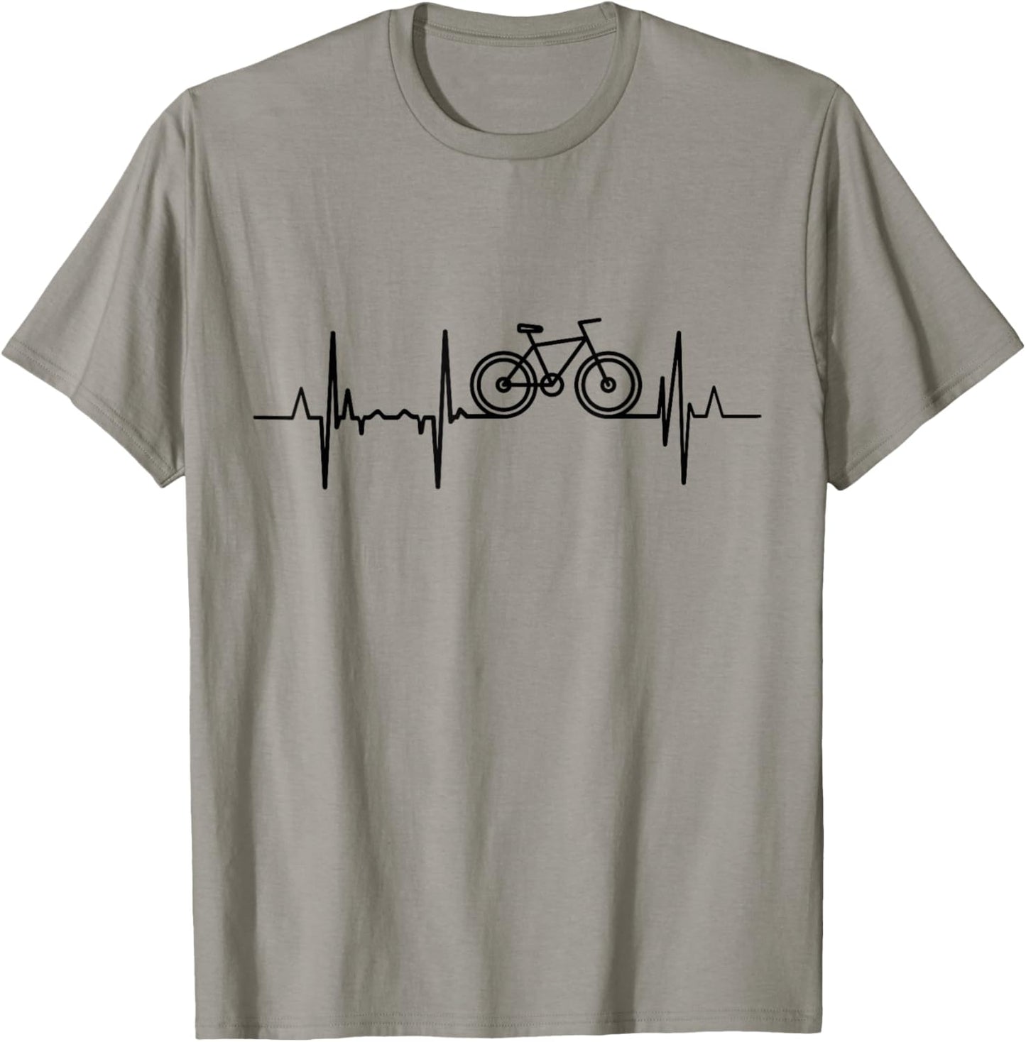 Racing Bicycle Heartbeat Cycling Pulse Line Biker T-Shirt - T-Shirt | Sand