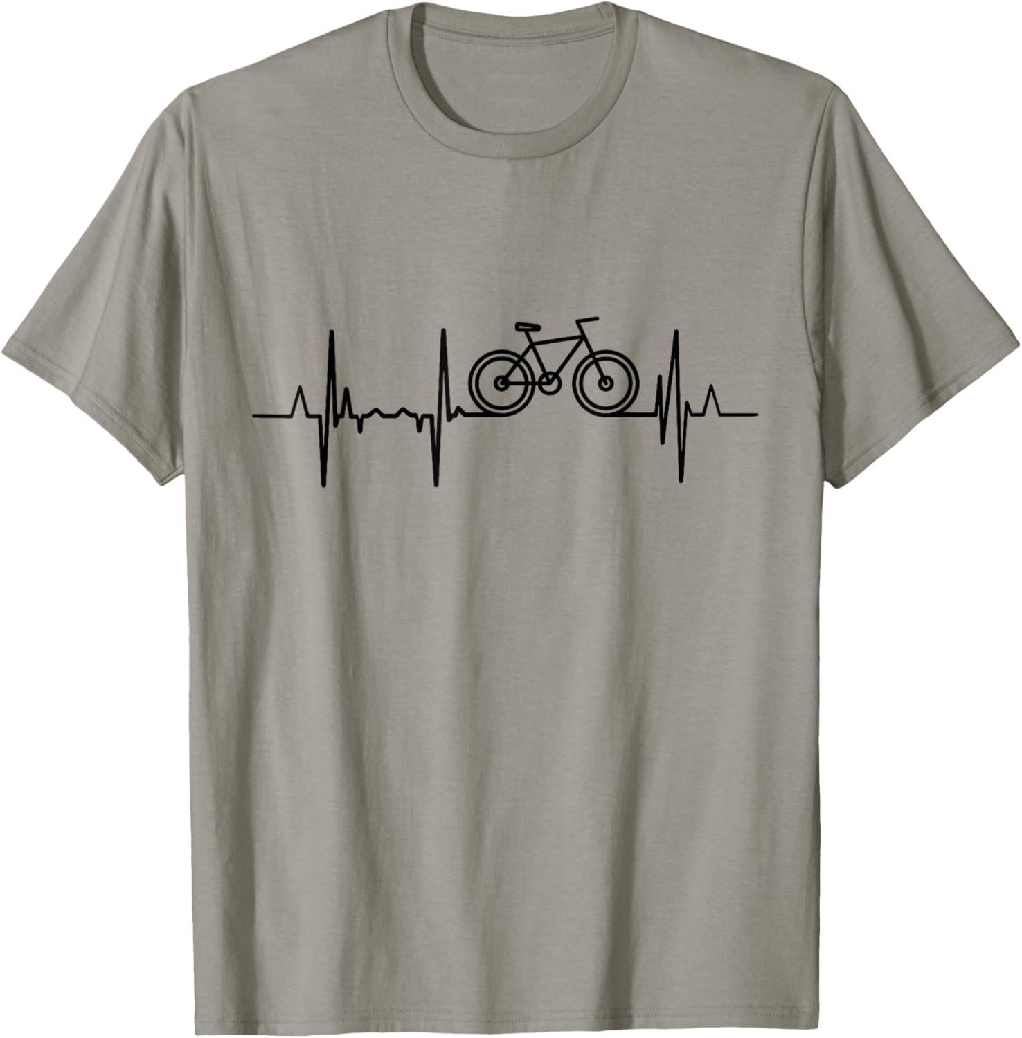 Racing Bicycle Heartbeat Cycling Pulse Line Biker T-Shirt - T-Shirt | Sand