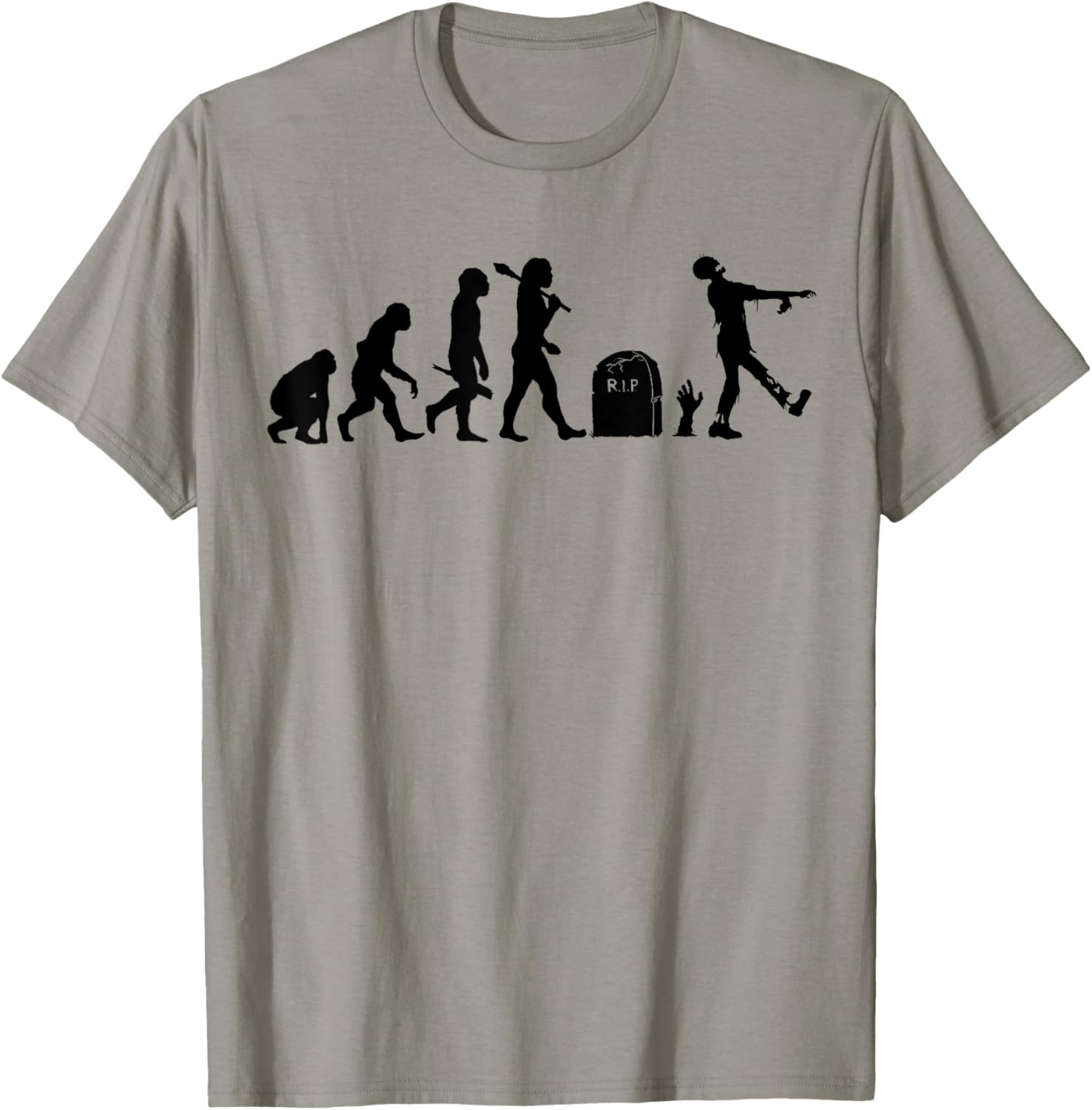Zombie Evolution Funny Evolution of the Zombie T-Shirt - T-Shirt | Sand