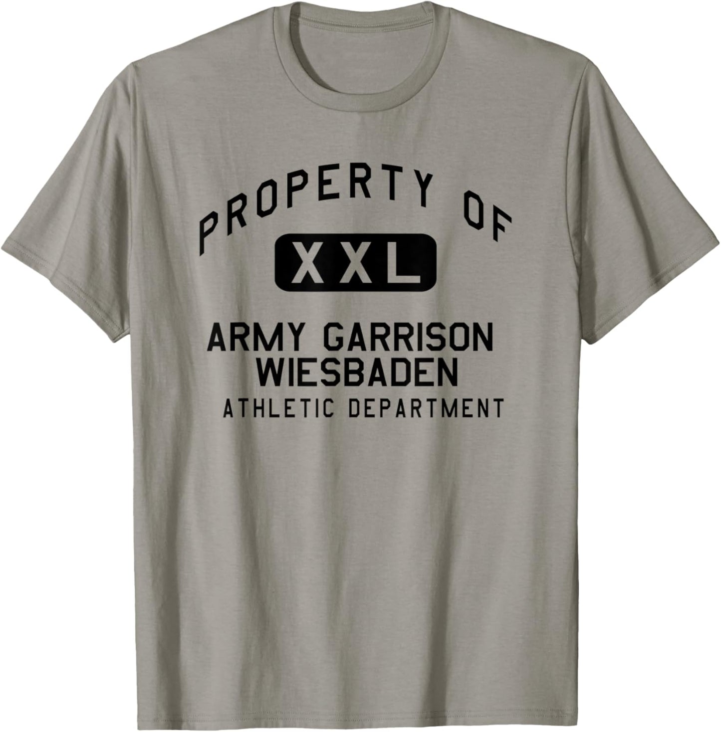Property of Garrison Wiesbaden Athletic Department T-Shirt - T-Shirt | Sand